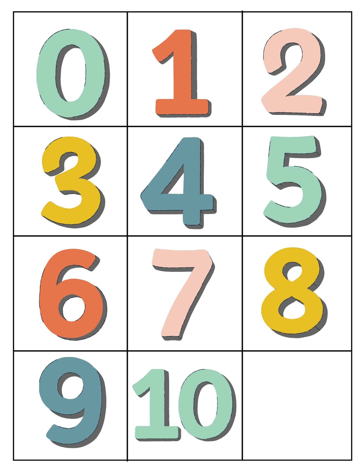 Printable Numbers 1 10
