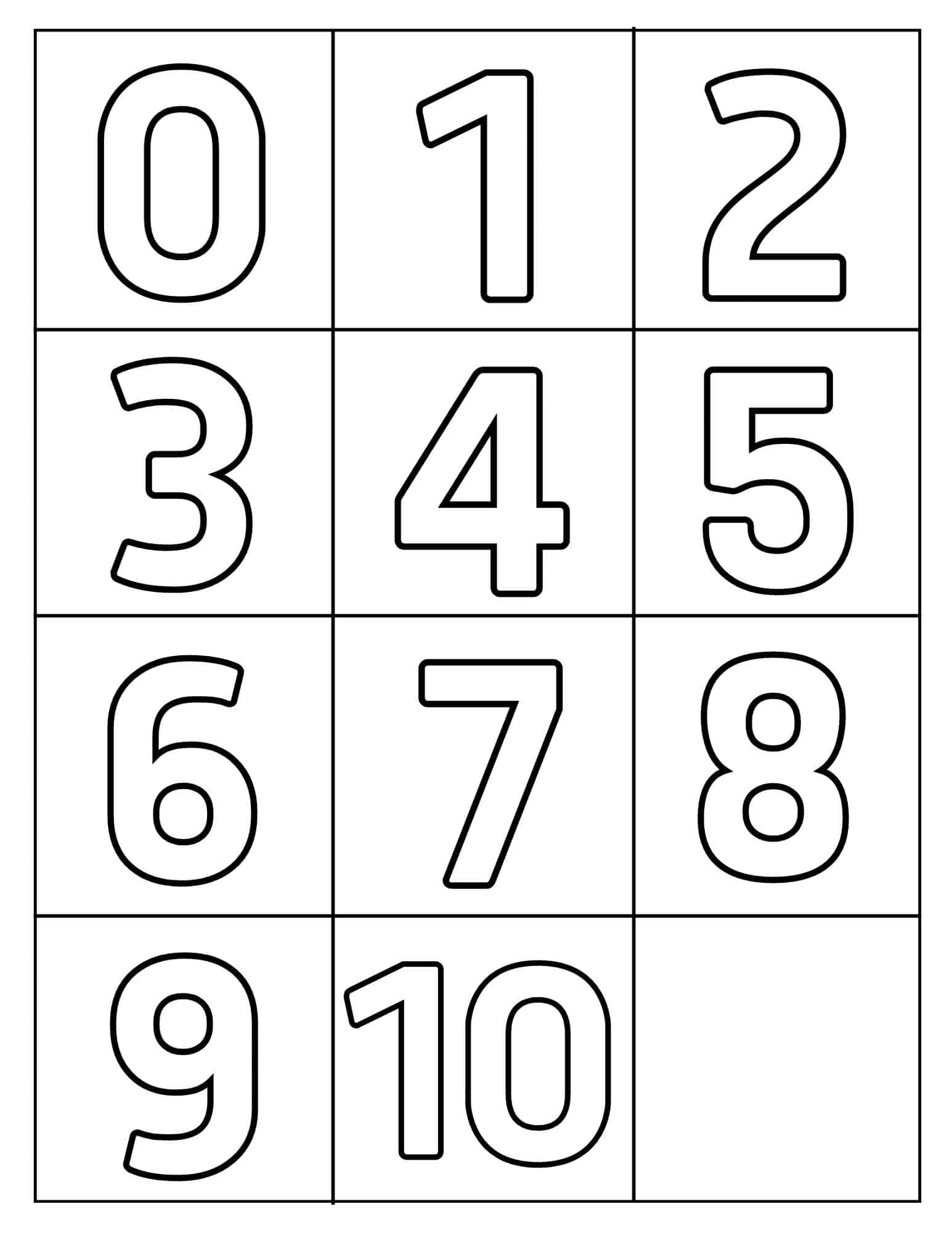 Stencil Printable Numbers