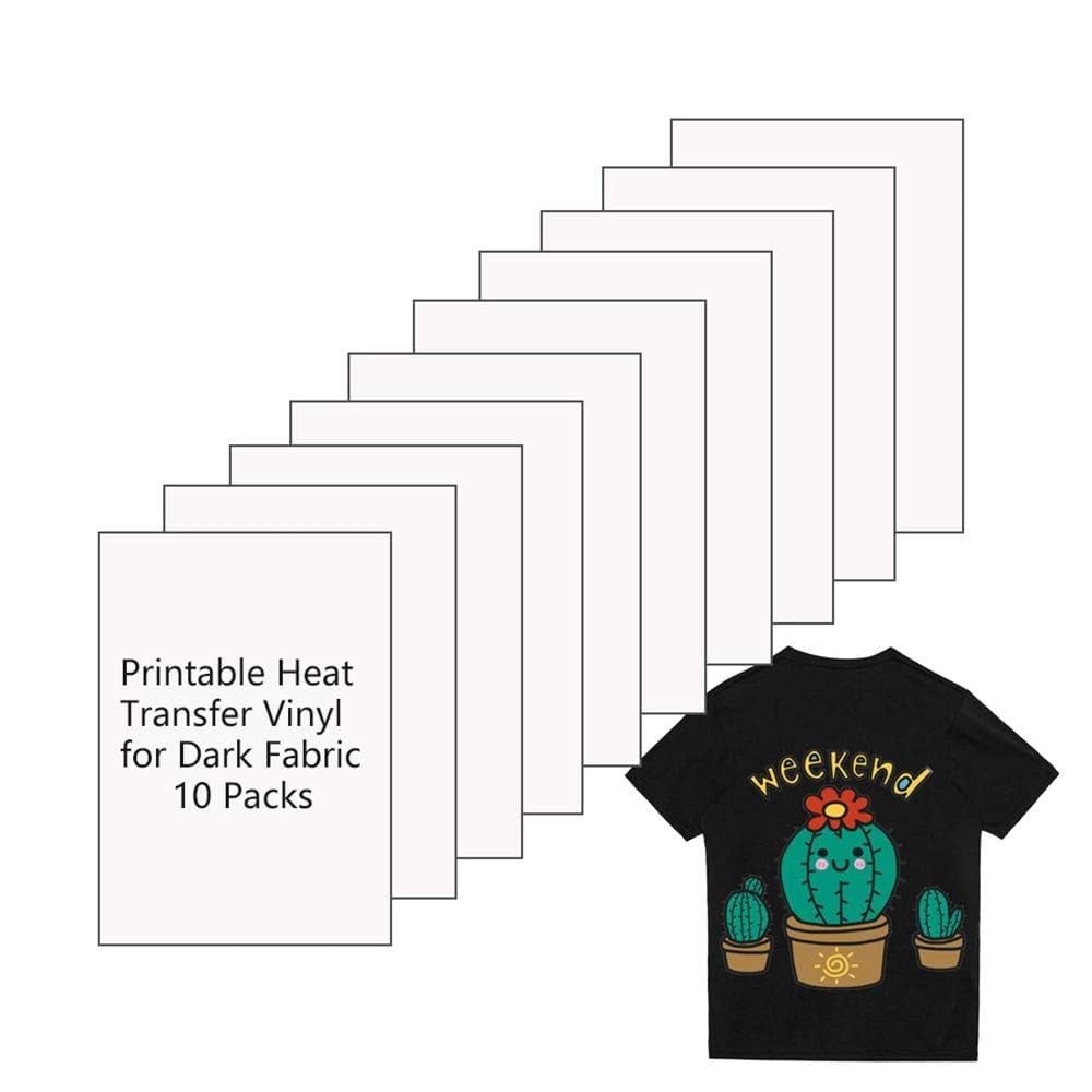 10 X Printable Heat Transfer Vinyl Paper Inkjet Printer Iron On 