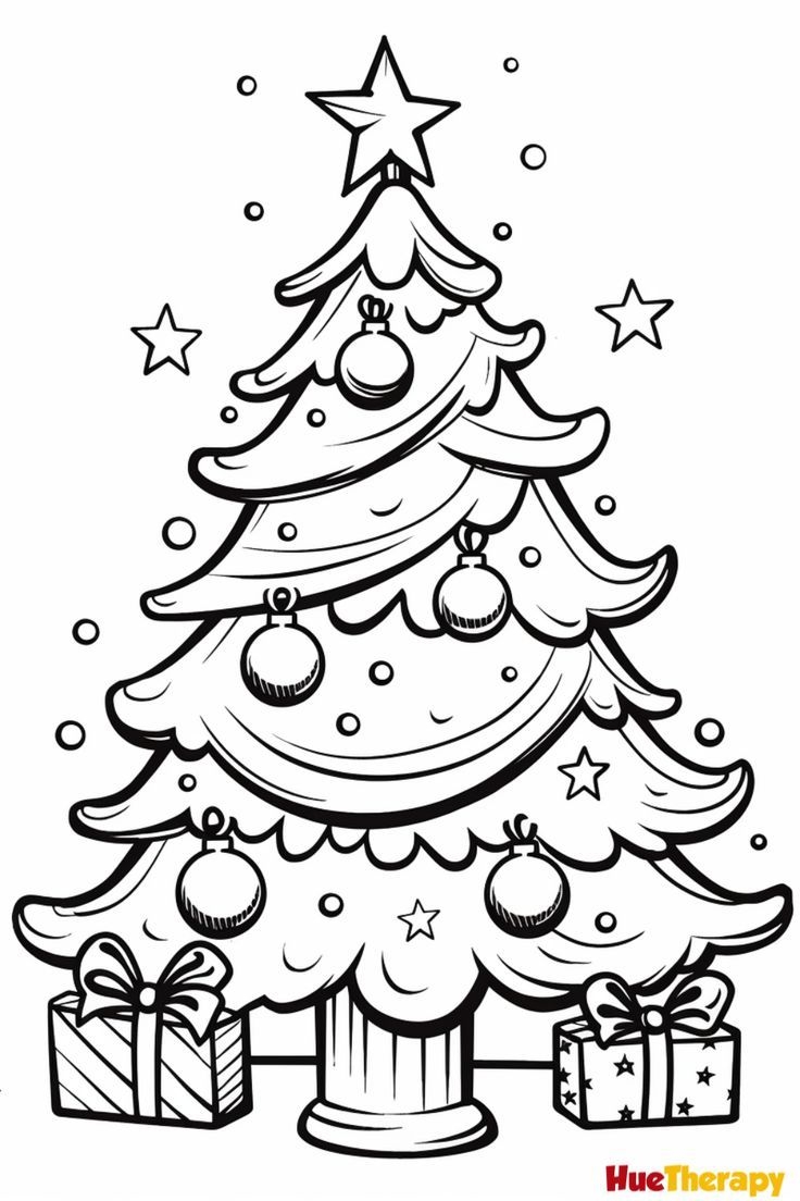 13 free printable christmas tree coloring pages
