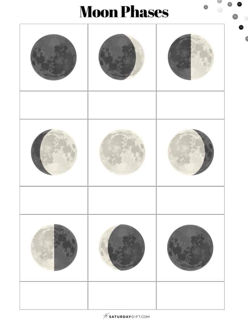 13 Free Printable Moon Phases Worksheets The 8 Phases Of The Moon