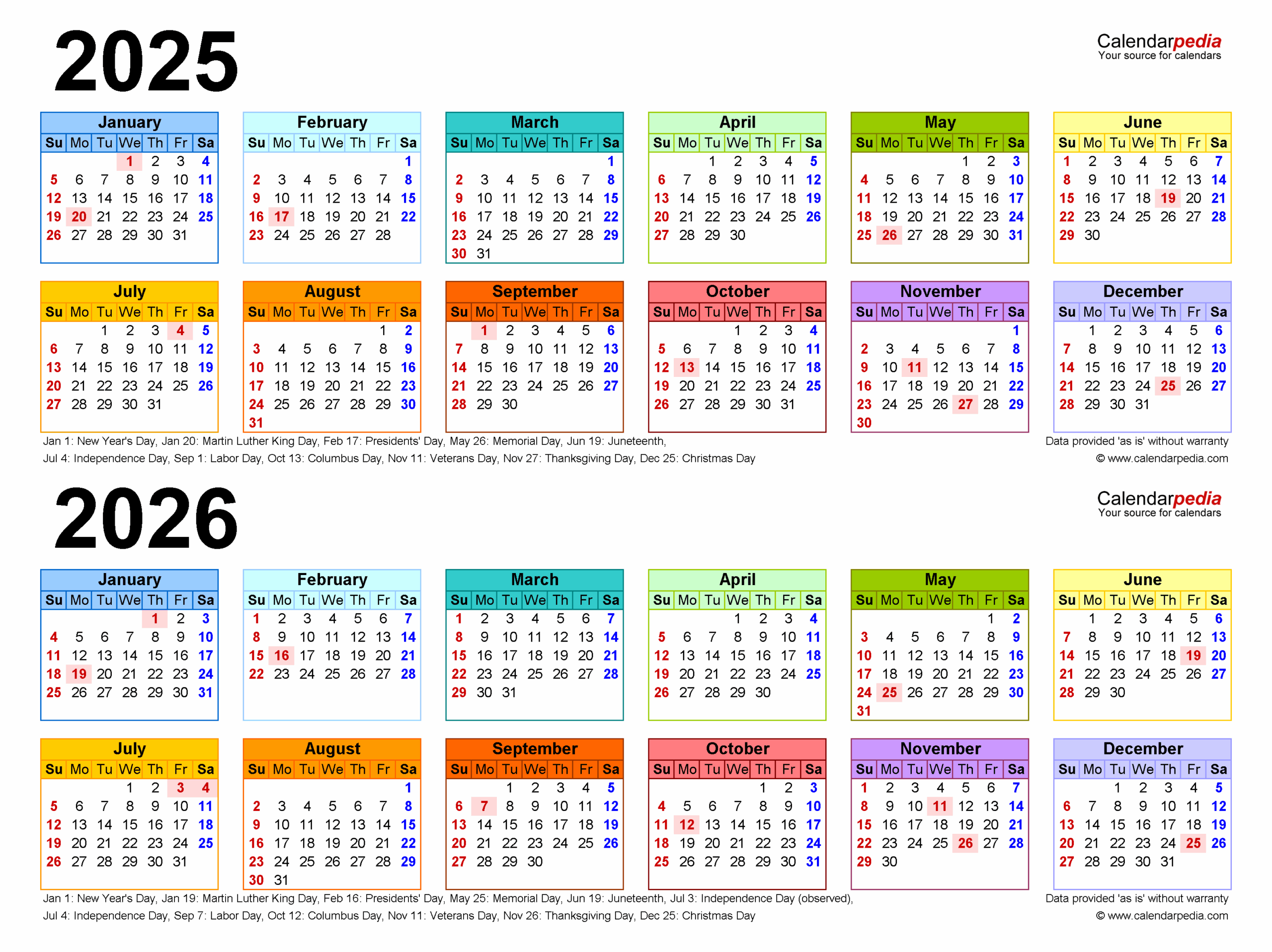 Free Printable 2025 And 2026 Calendar