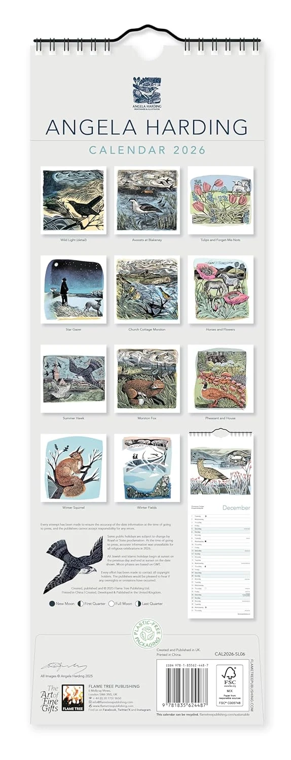 2026 Angela Harding Slim Wall Calendar