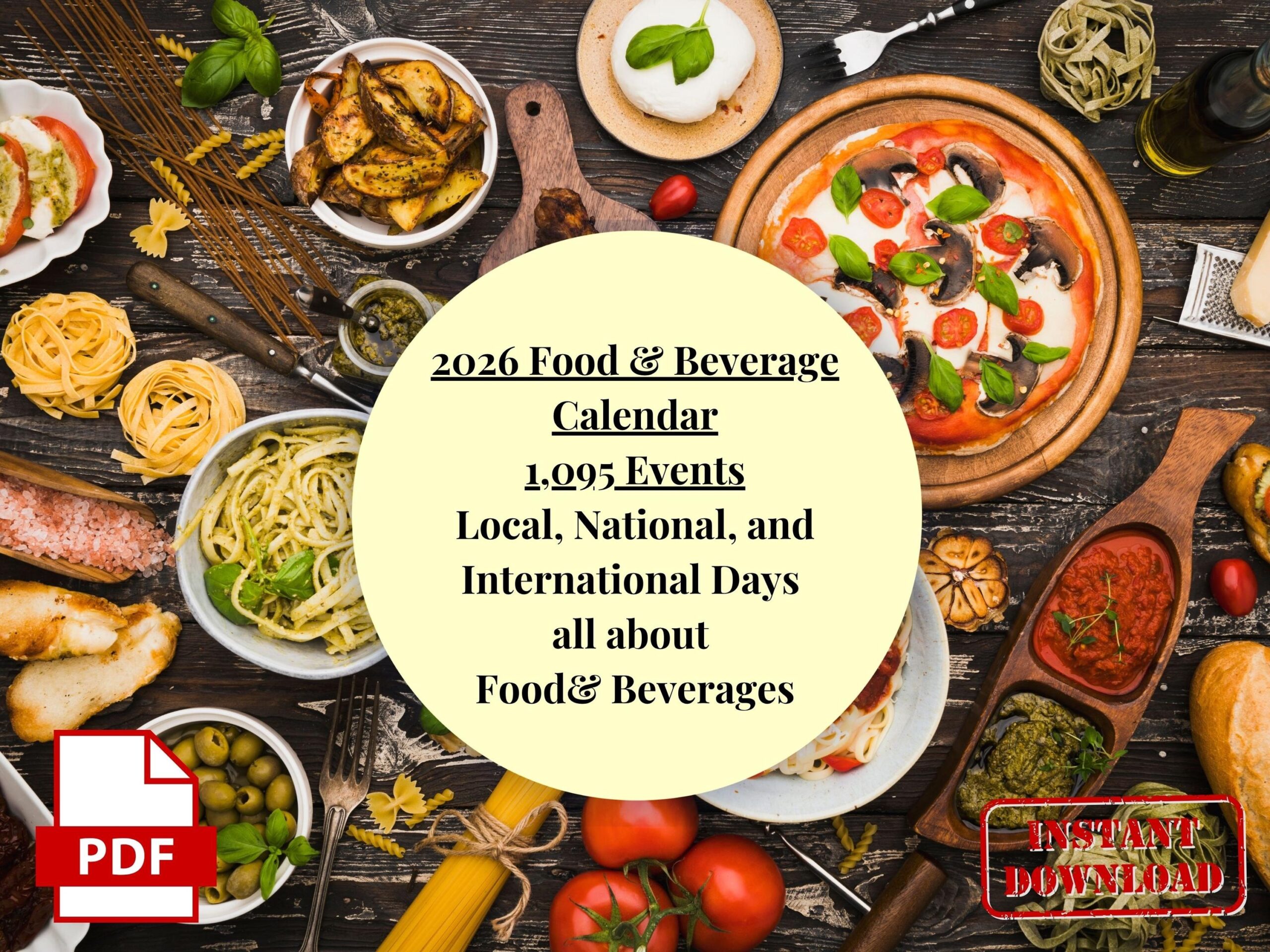 2026 Food amp Beverage Holiday Calendar National Days Printable 