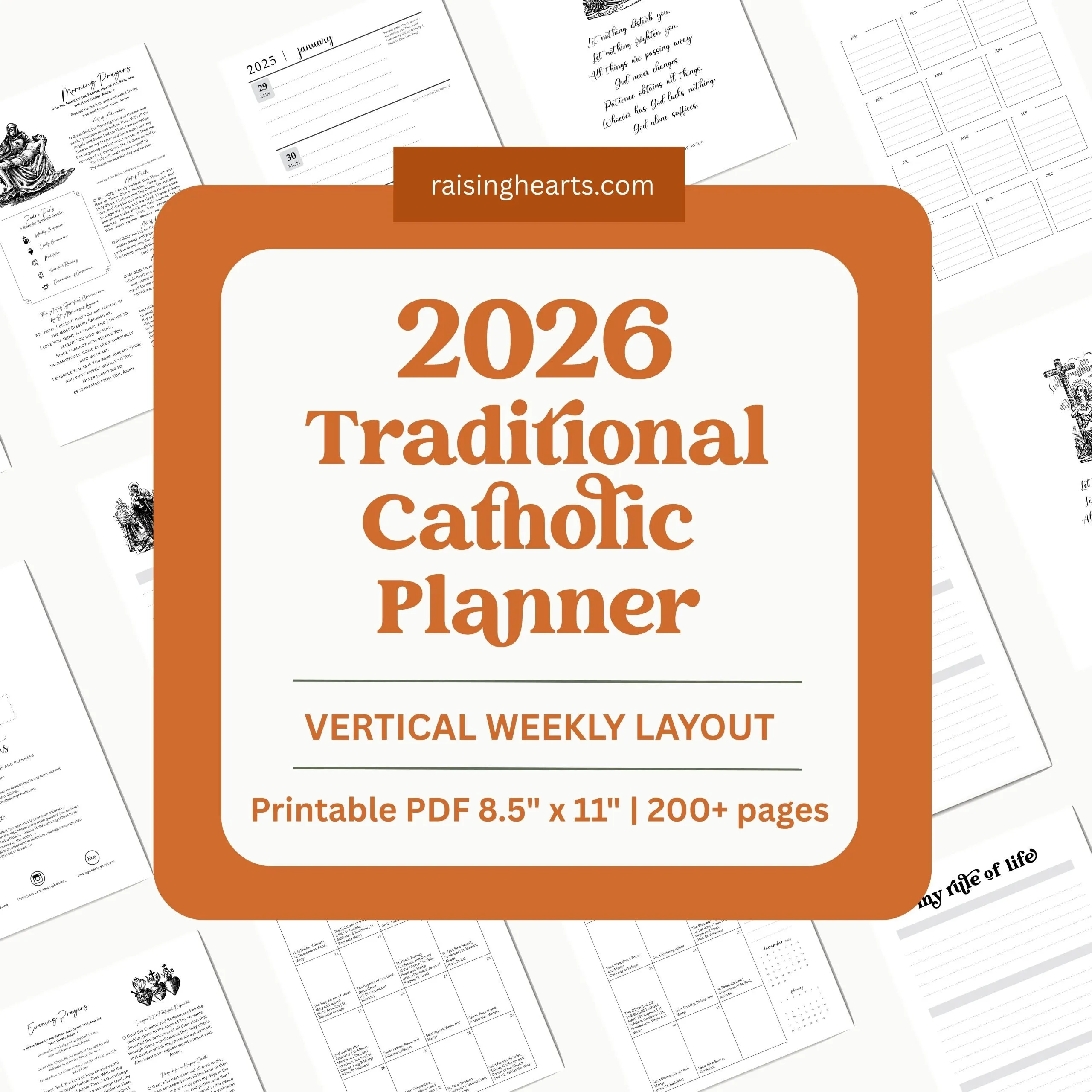 2026 Traditional Catholic Planner PDF Printable 8 5 11 Letter 
