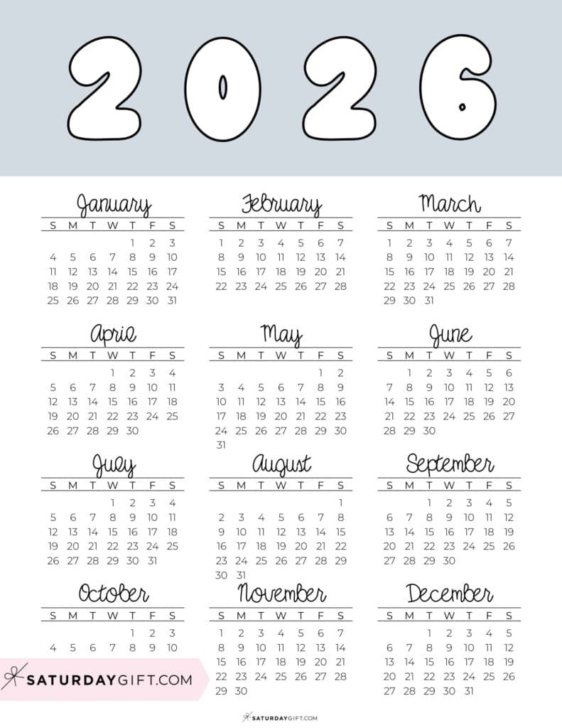 Free Printable Calendar 2026 2