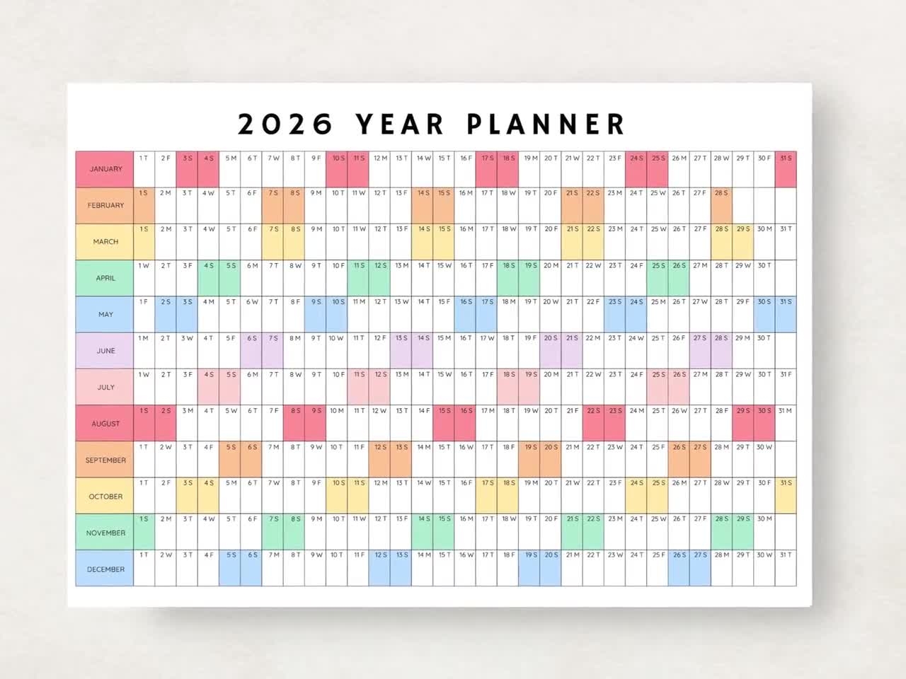 2026 Calendar Planner Printable