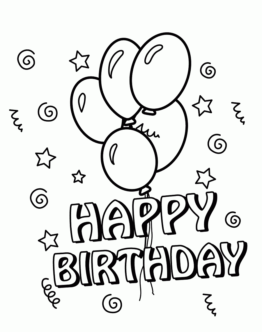 Birthday Colouring Pages Printable