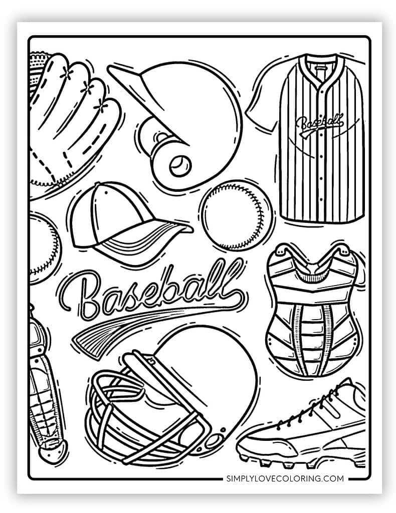 29 Baseball Coloring Pages Free PDF Printables Simply Love 
