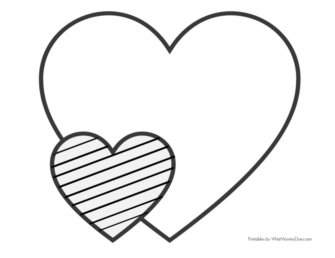 3 Easy Heart Coloring Pages For Kids Stripe Patterns What 
