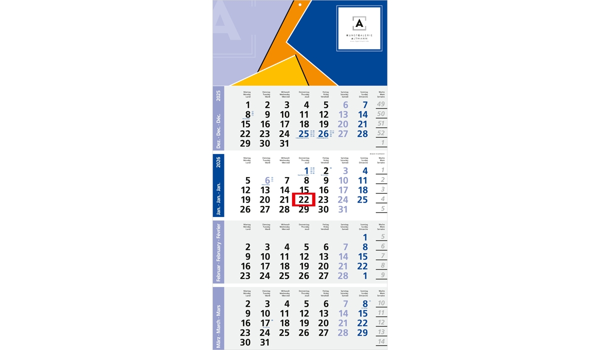4 month calendar 2026 logic 4 post a including advertising printing