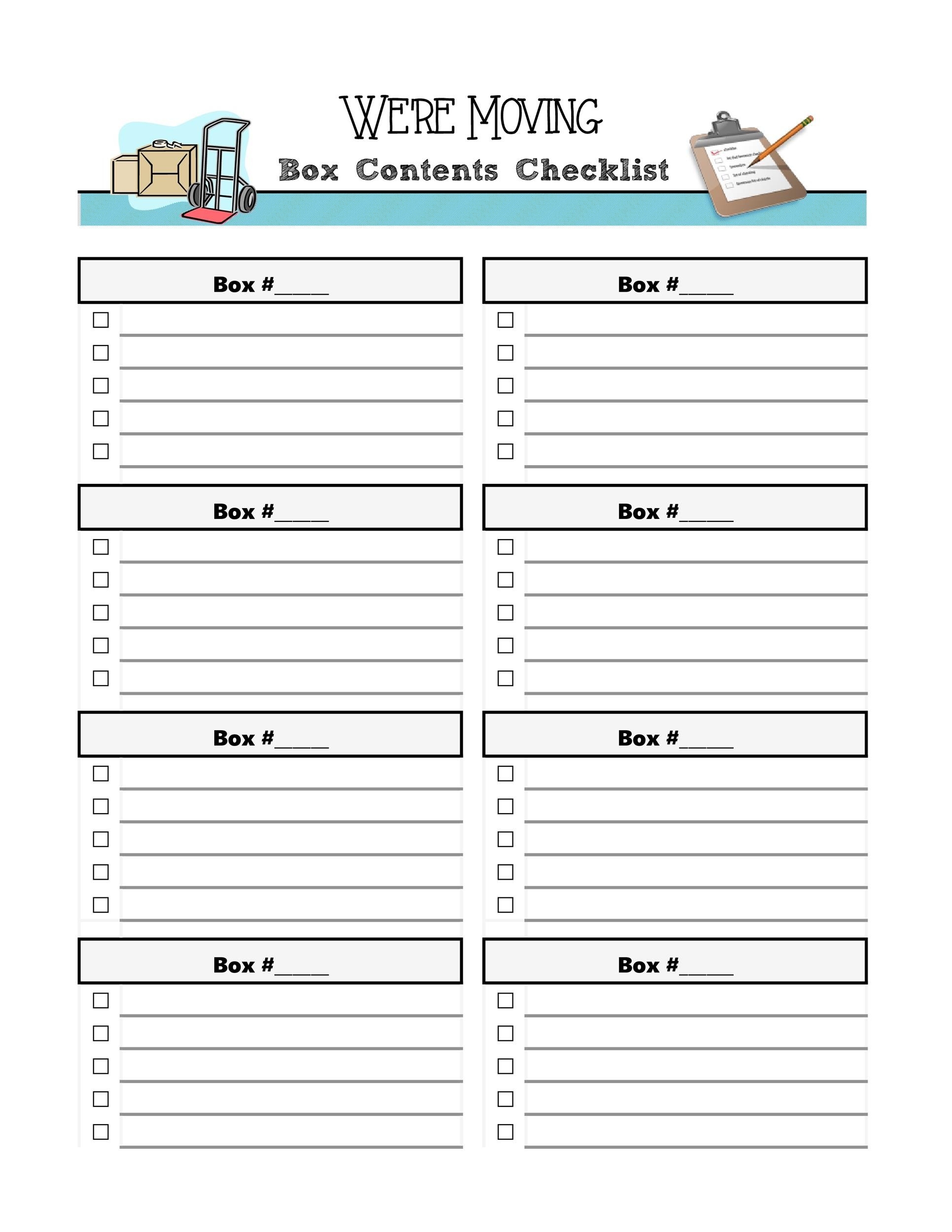 Moving Checklist Printable Free