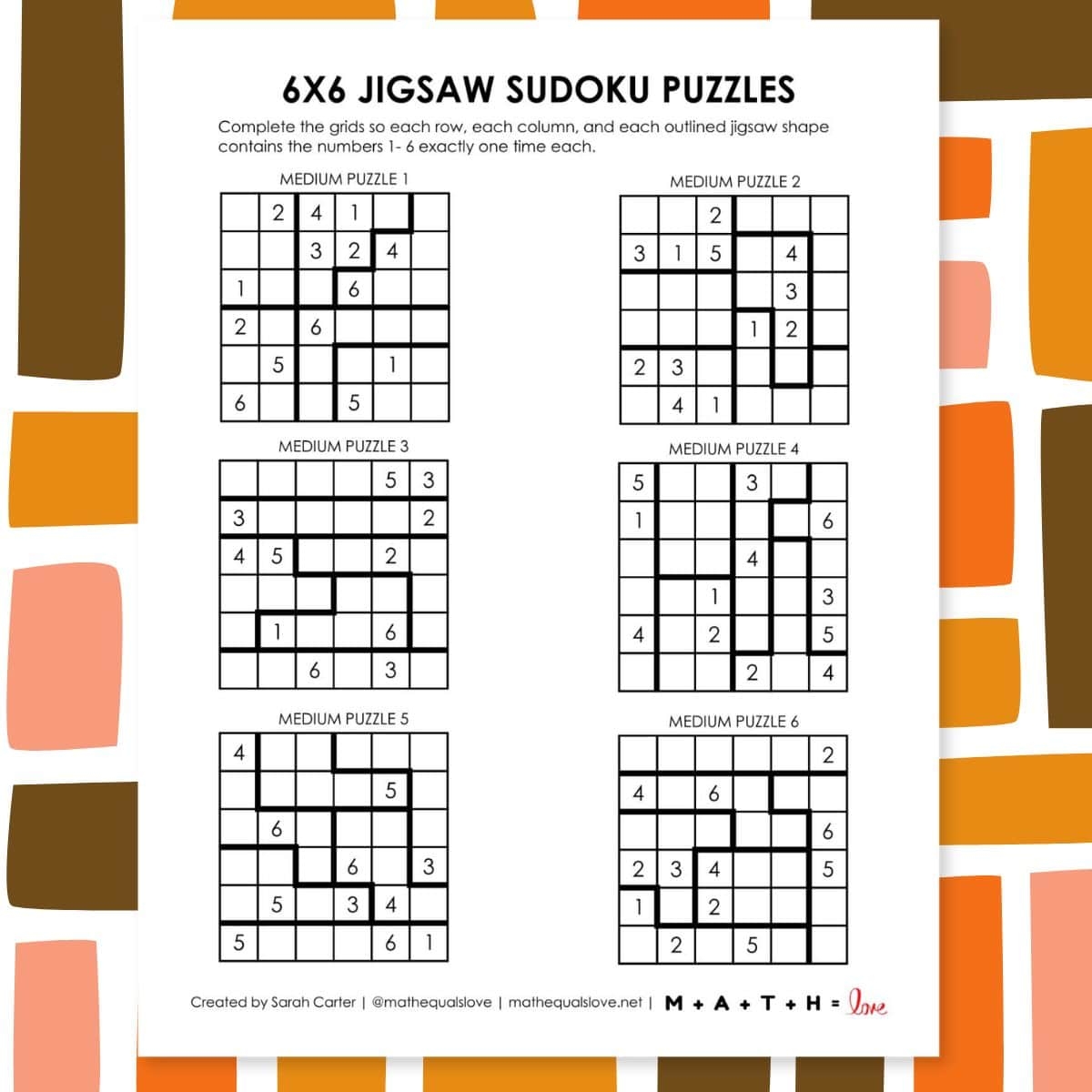 Jigsaw Sudoku Printable