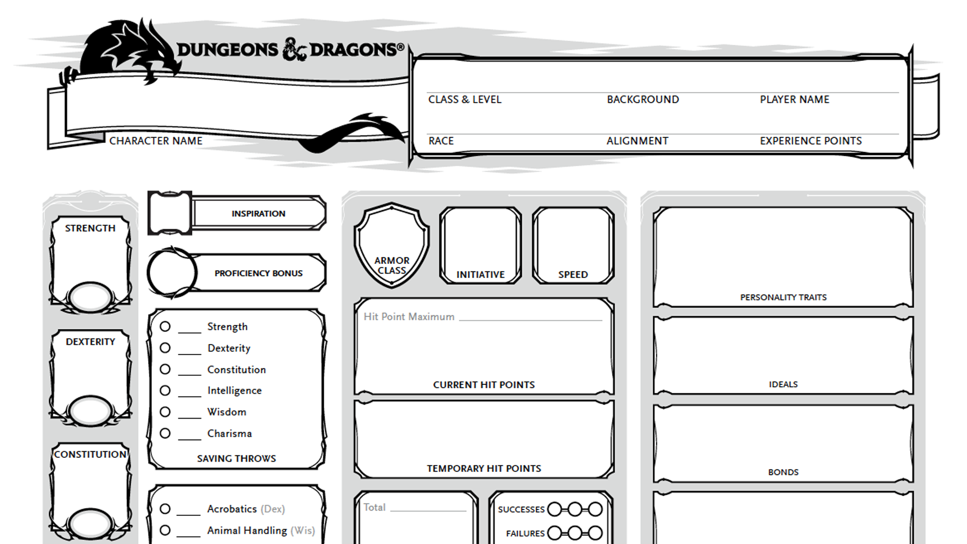 Printable Dd Character Sheet
