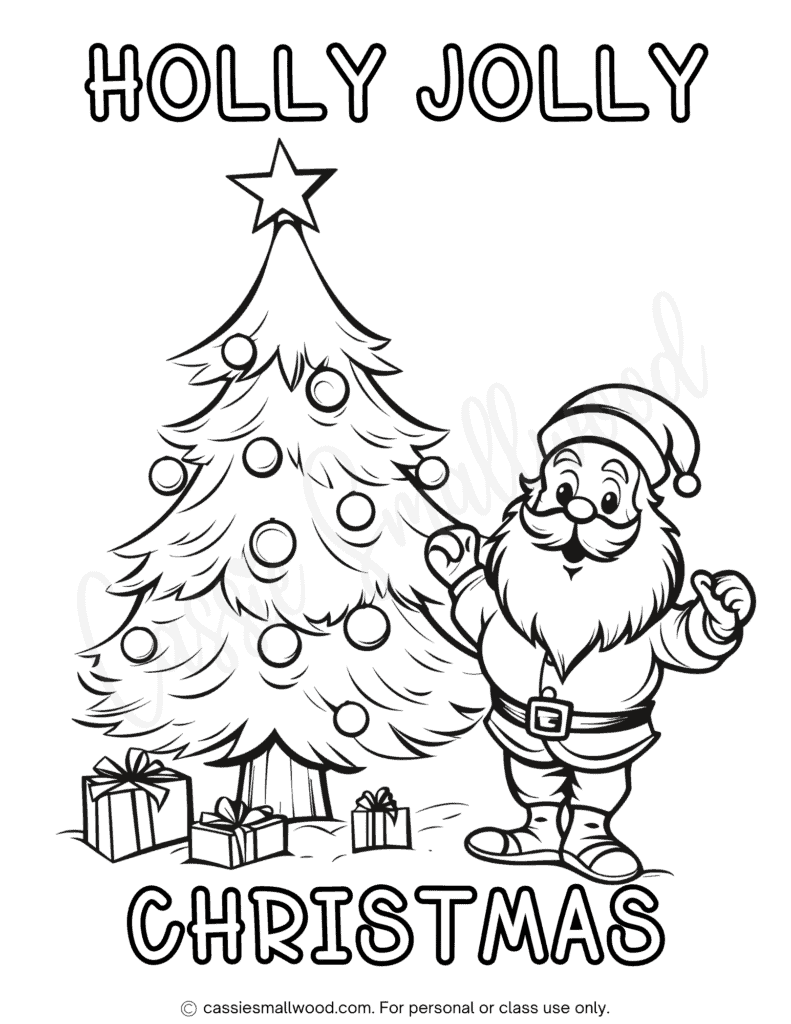 Santa Colouring Pages Free Printable