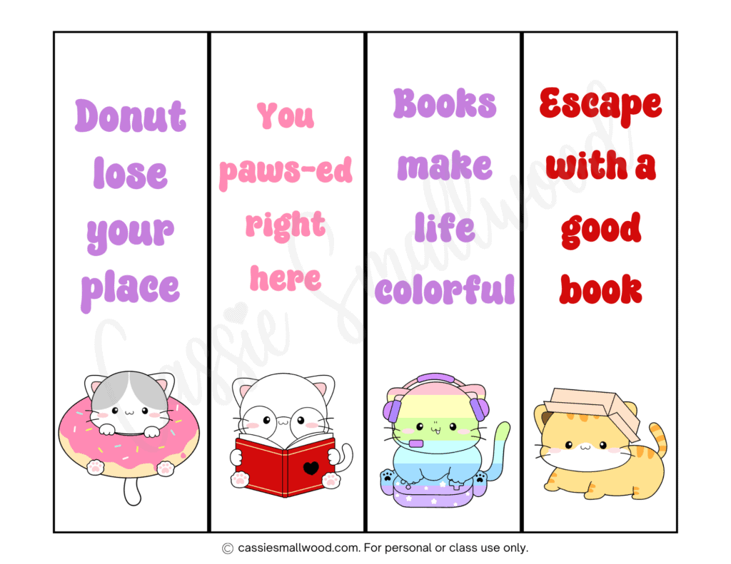 92 CUTE Free Printable Bookmarks Cassie Smallwood