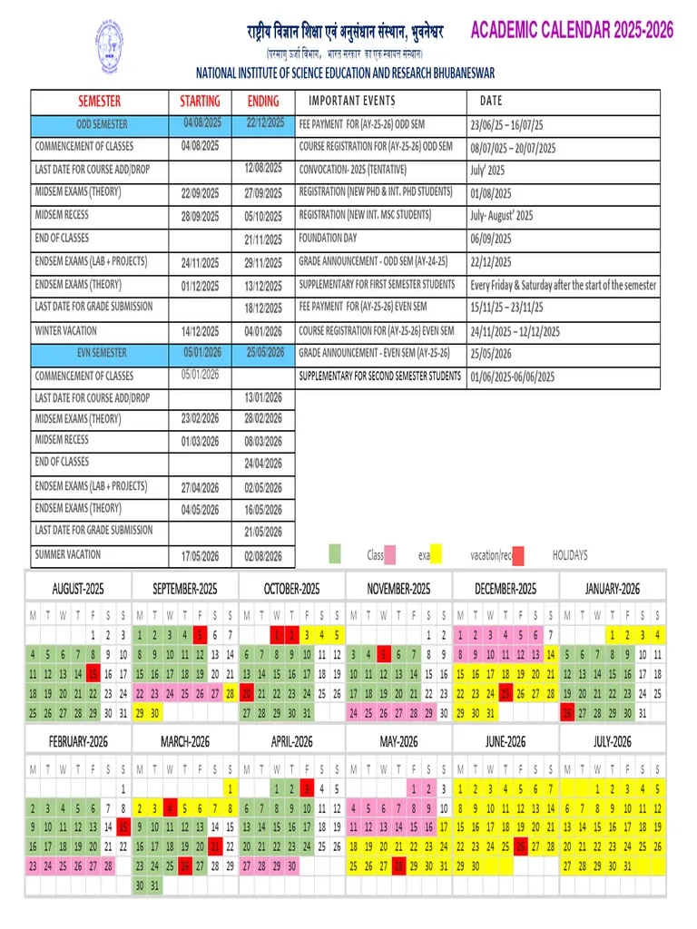 Academic Calendar 25 26 PDF Academic Term Educational 