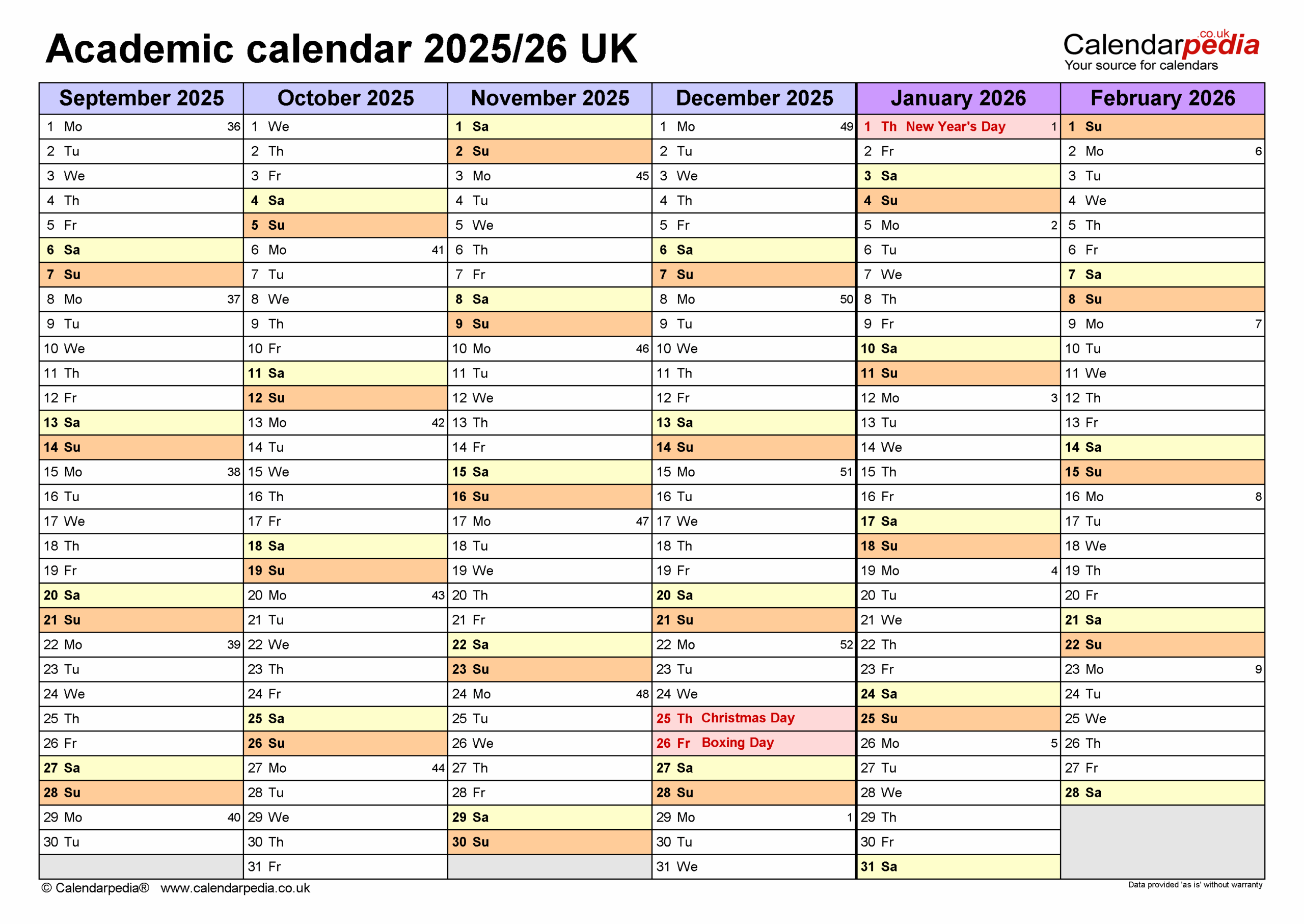 Printable Blank School Calendar 2025 26