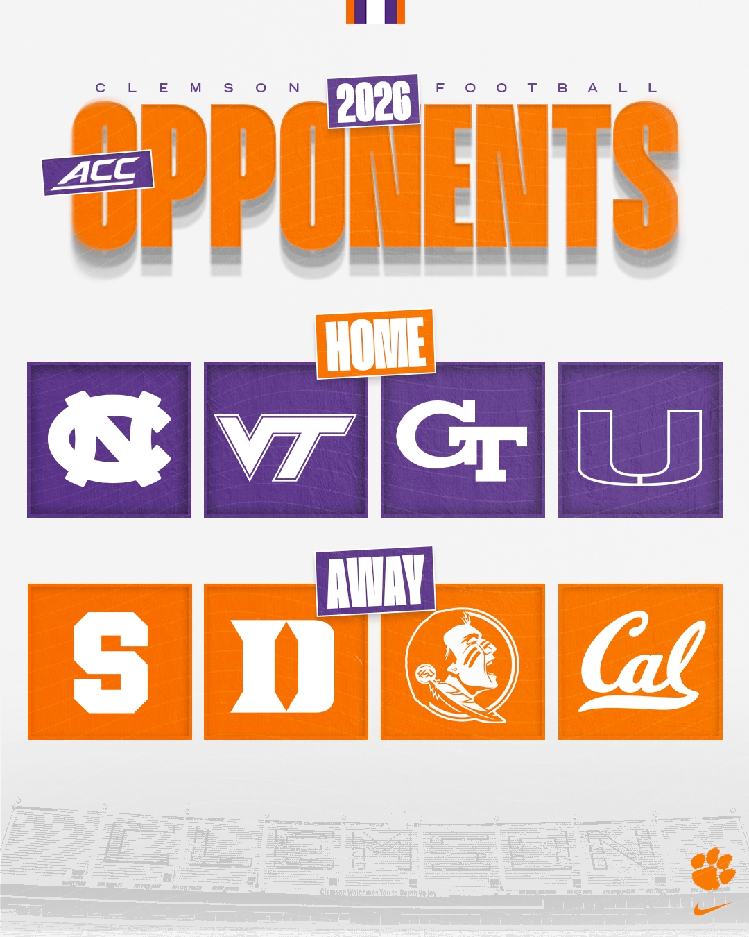 Clemson Football Schedule 2026 Printable
