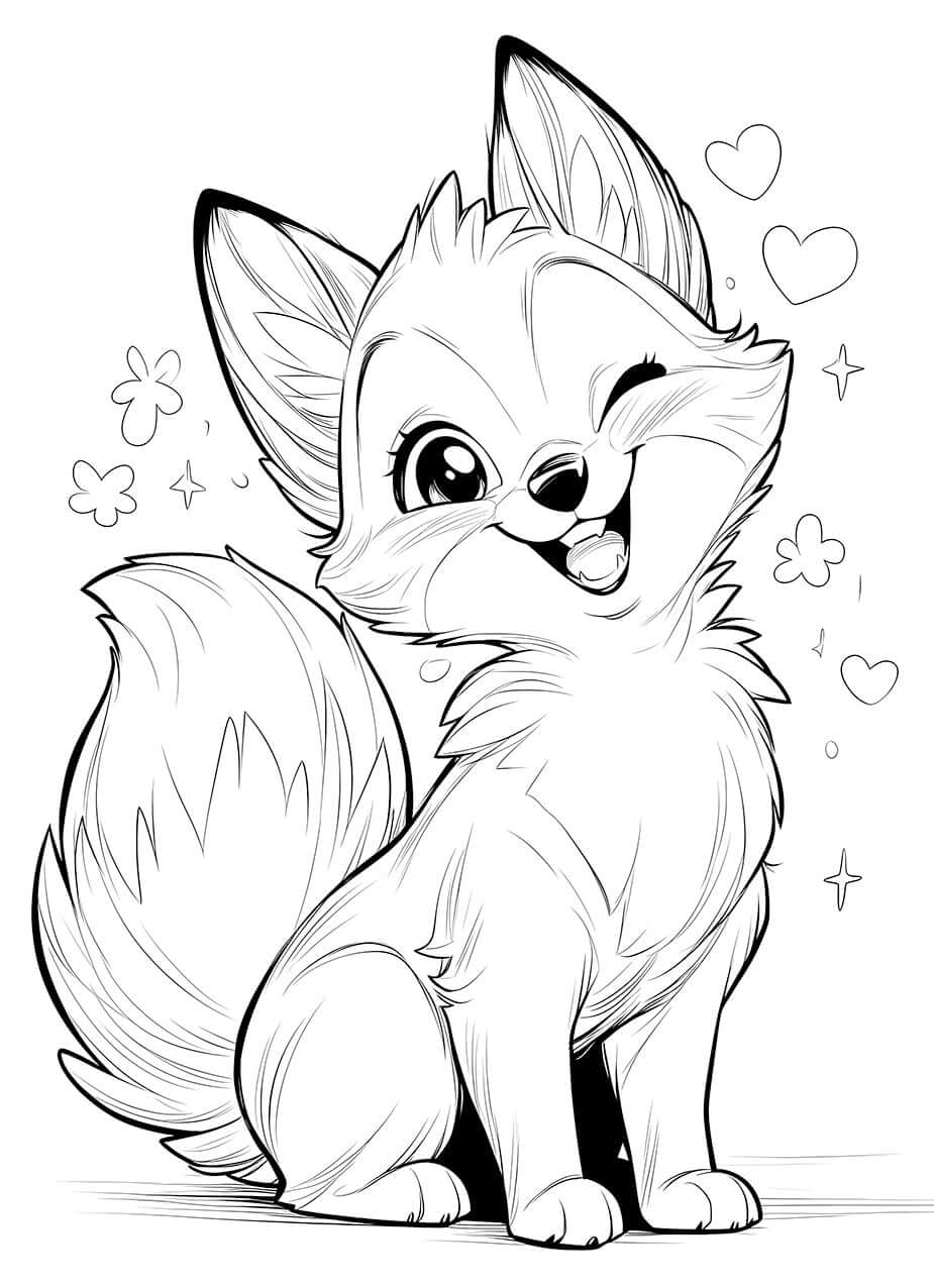 Fox Printable Coloring Pages