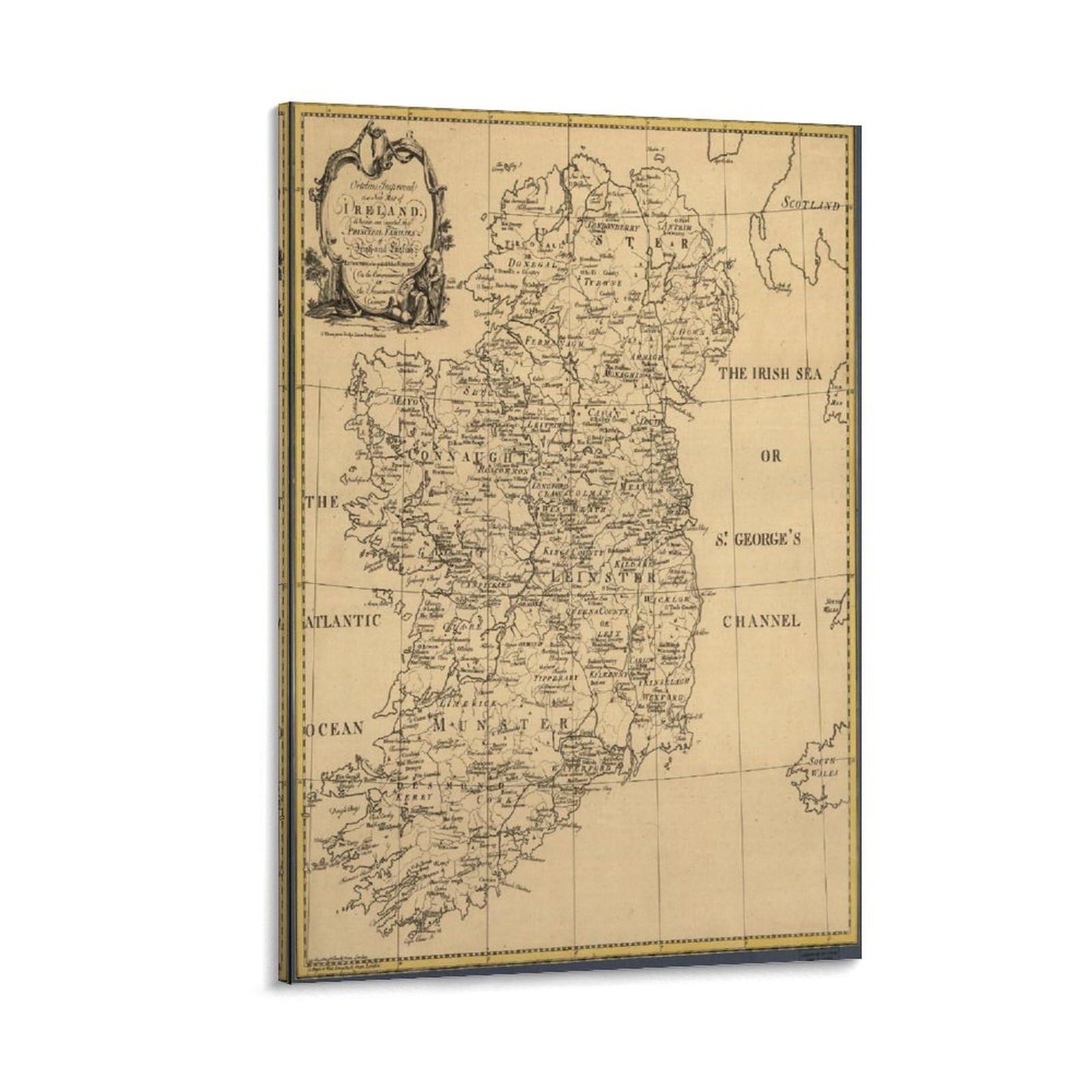 Amazon 1795 Irish Surname Map Printable Vintage Irish Map 
