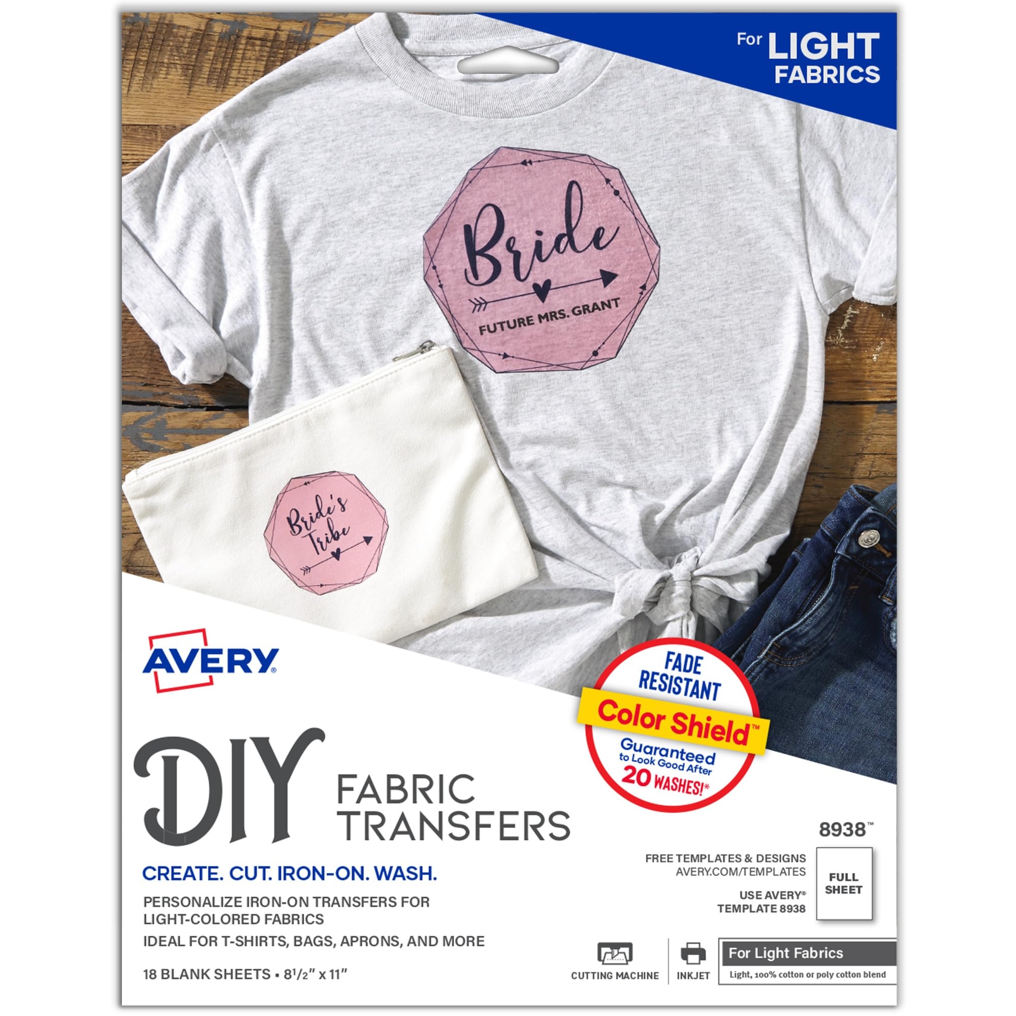 Amazon Avery Printable Heat Transfer Paper For Light Fabrics 