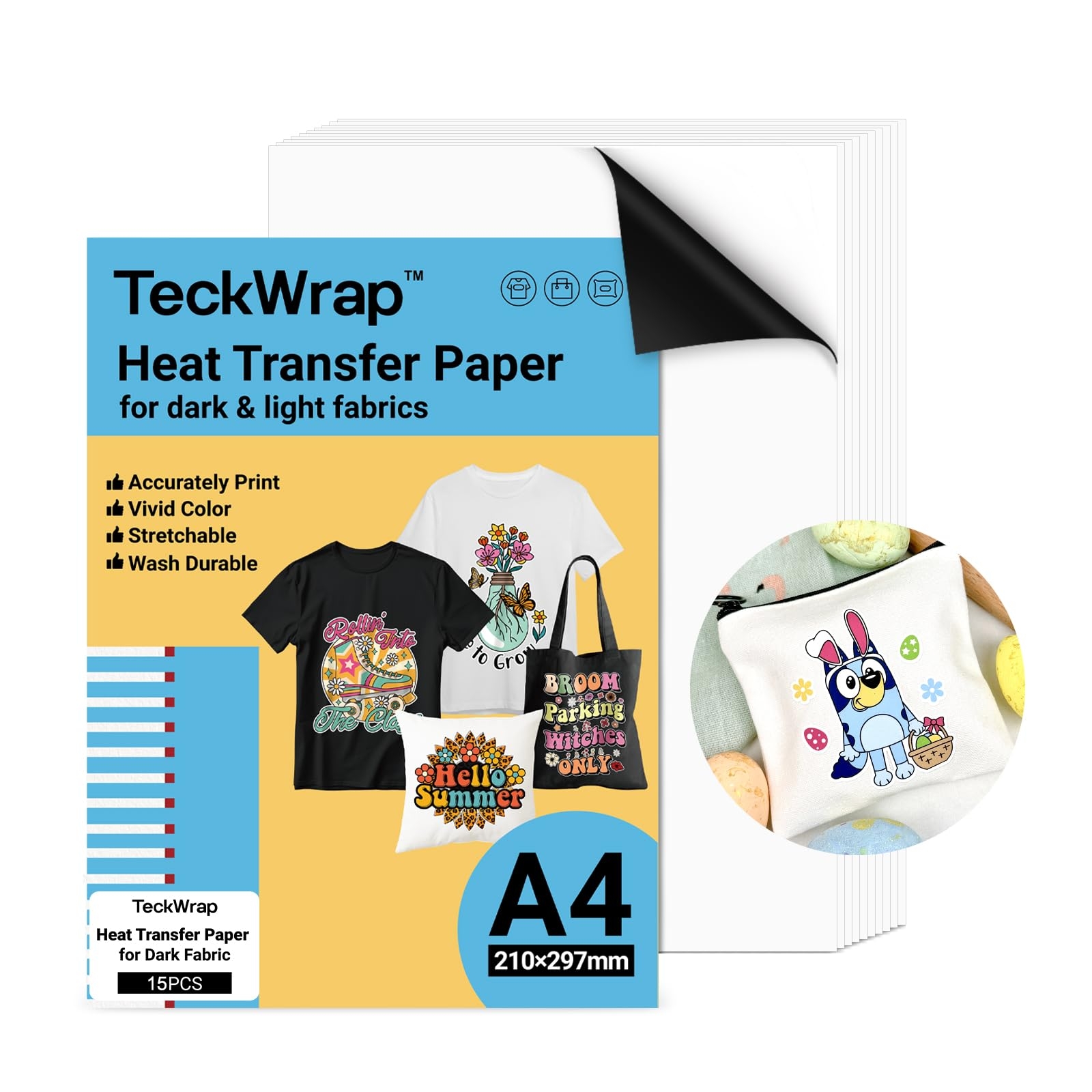 Amazon TECKWRAP Printable Heat Transfer Paper For T Shirts 