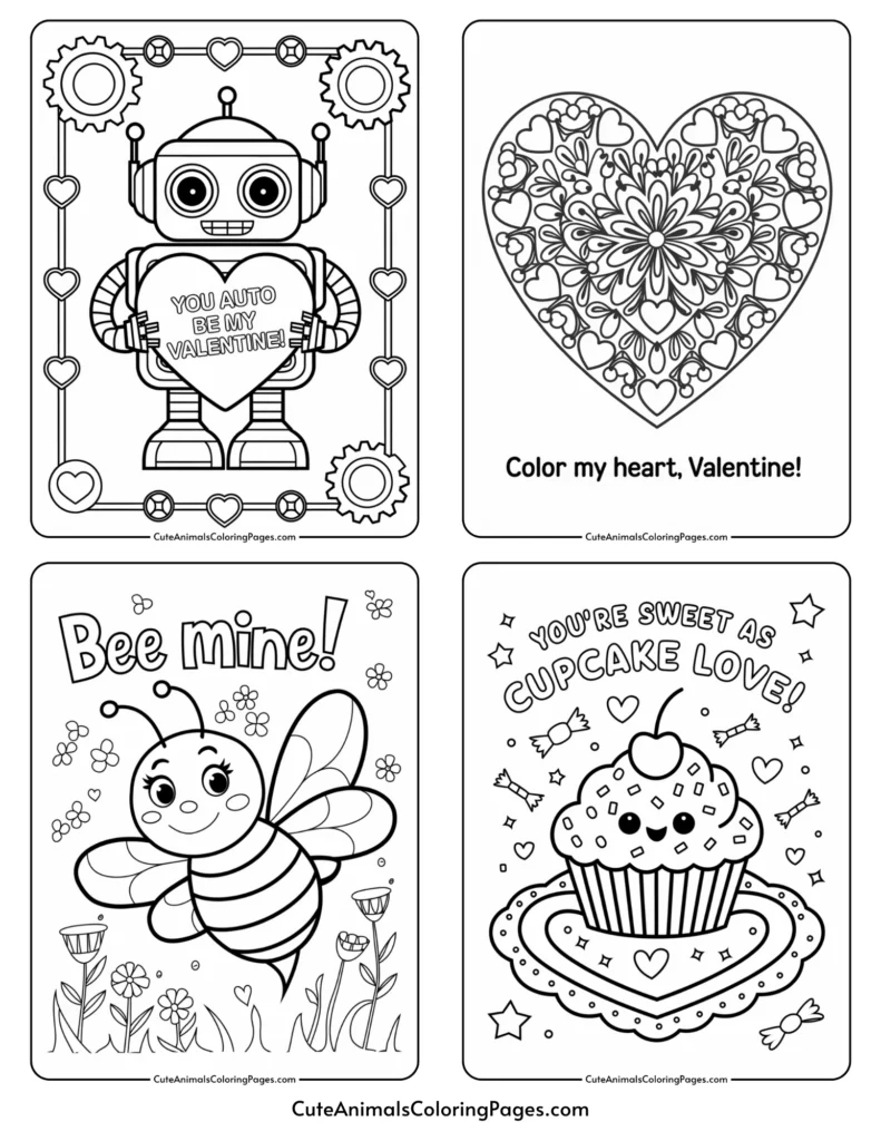 Black And White Printable Valentine Cards 25 Free PDF Pages 