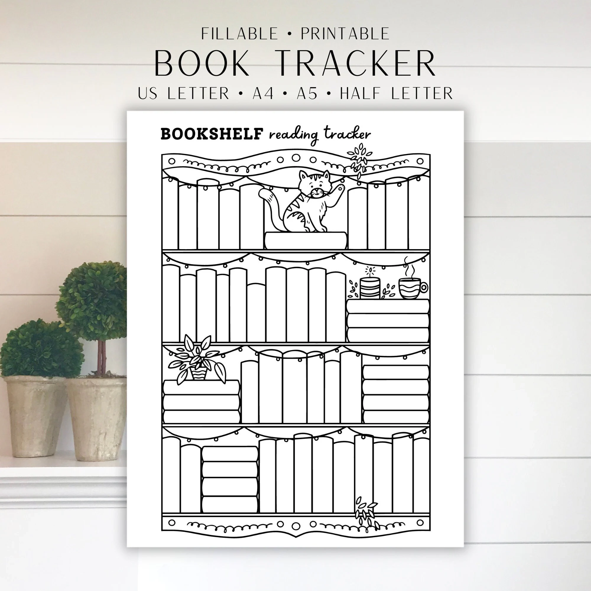 Book Tracker Printable Bookshelf Reading Tracker 52 B cher 