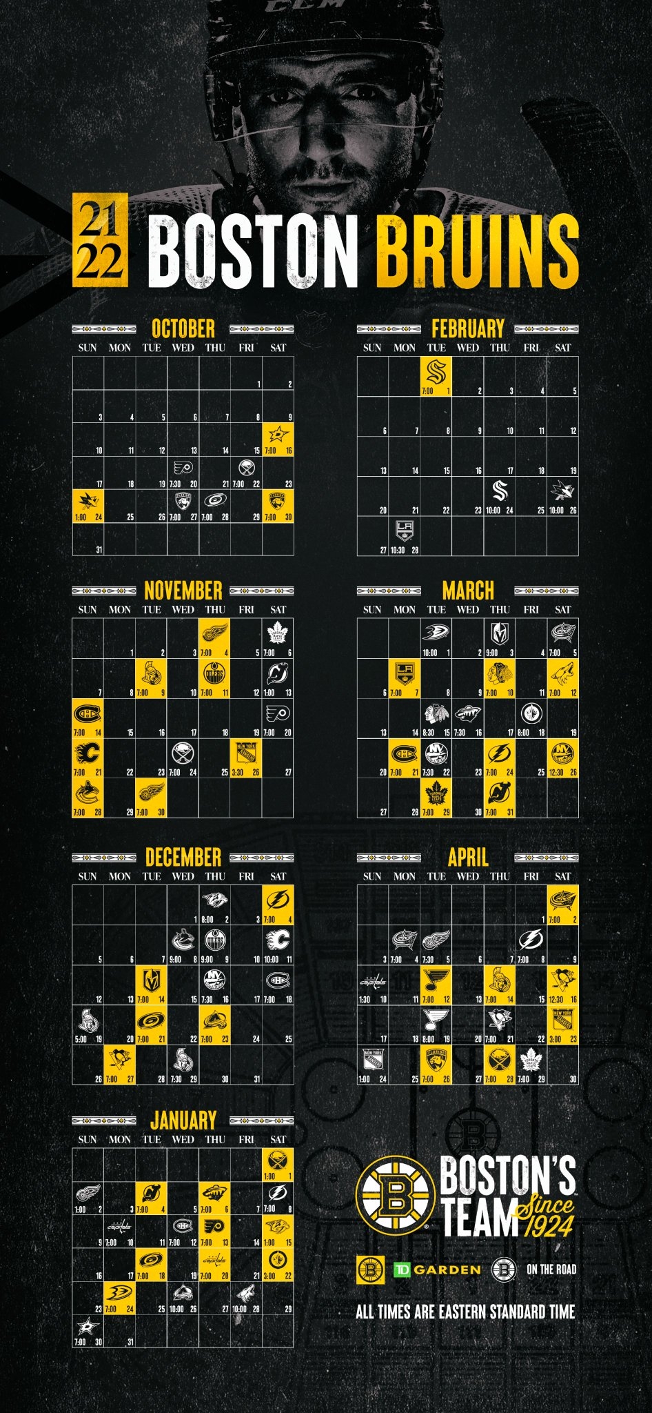 Boston Bruins On X We 39 ve Got Game Times Full 2021 22 