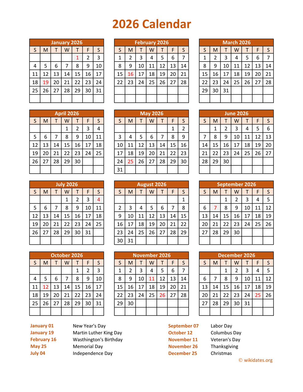 2026 Broadcast Calendar Printable