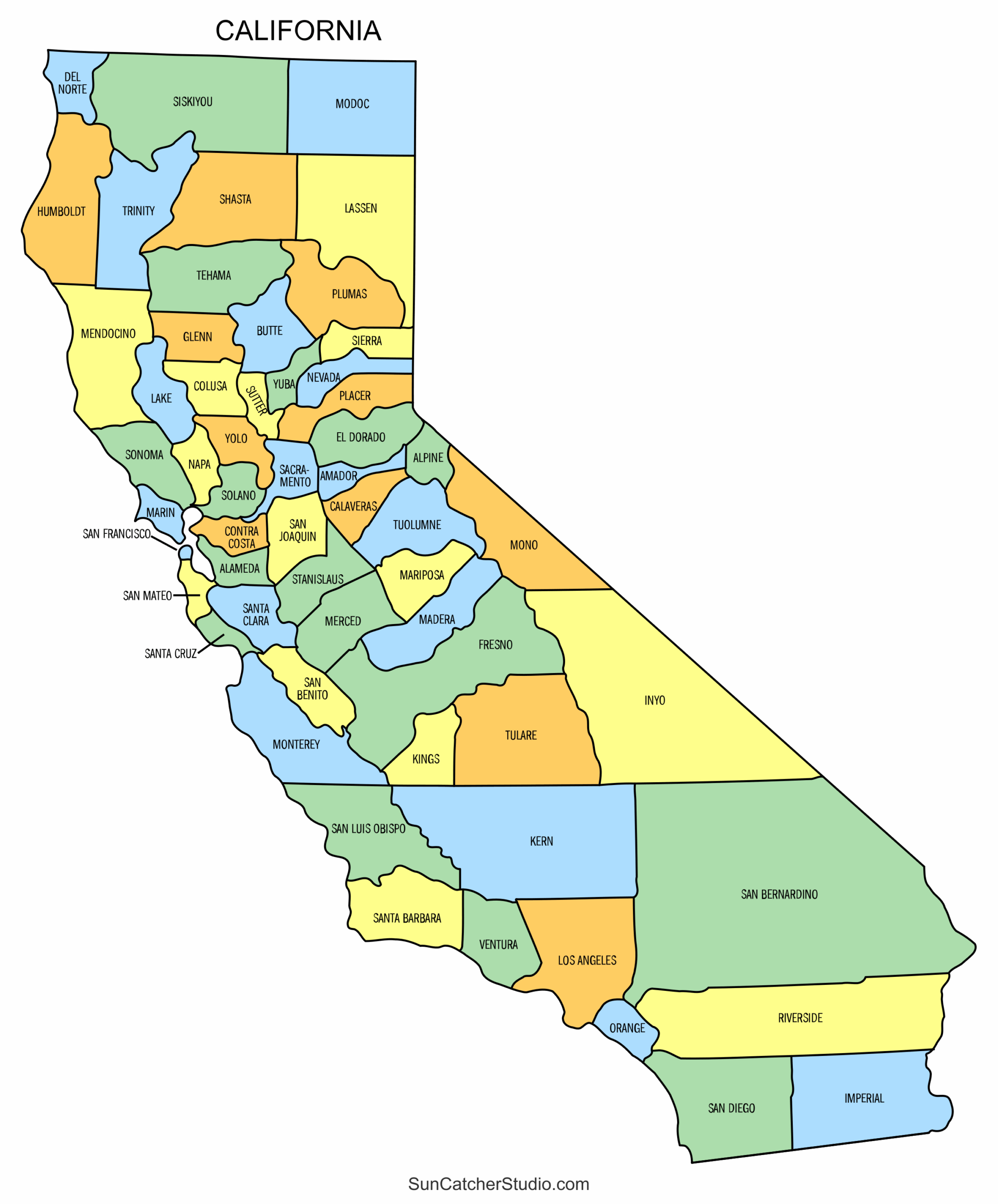 California County Map Printable