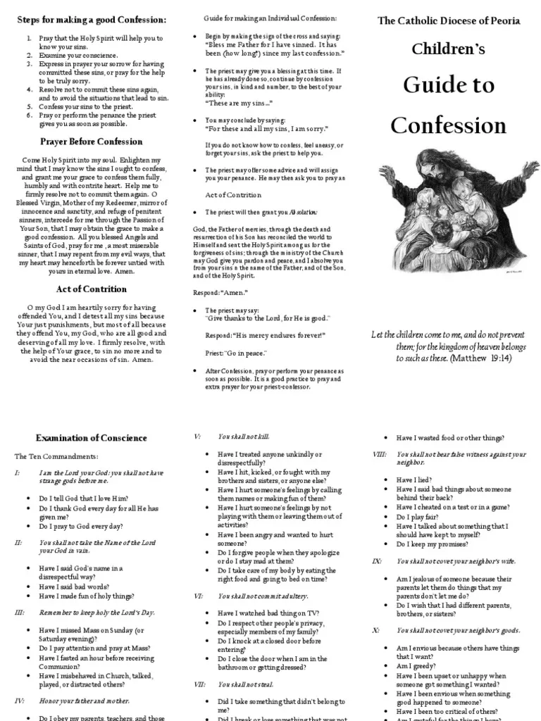 Childrens Confession Guide PDF Confession Religion Penance