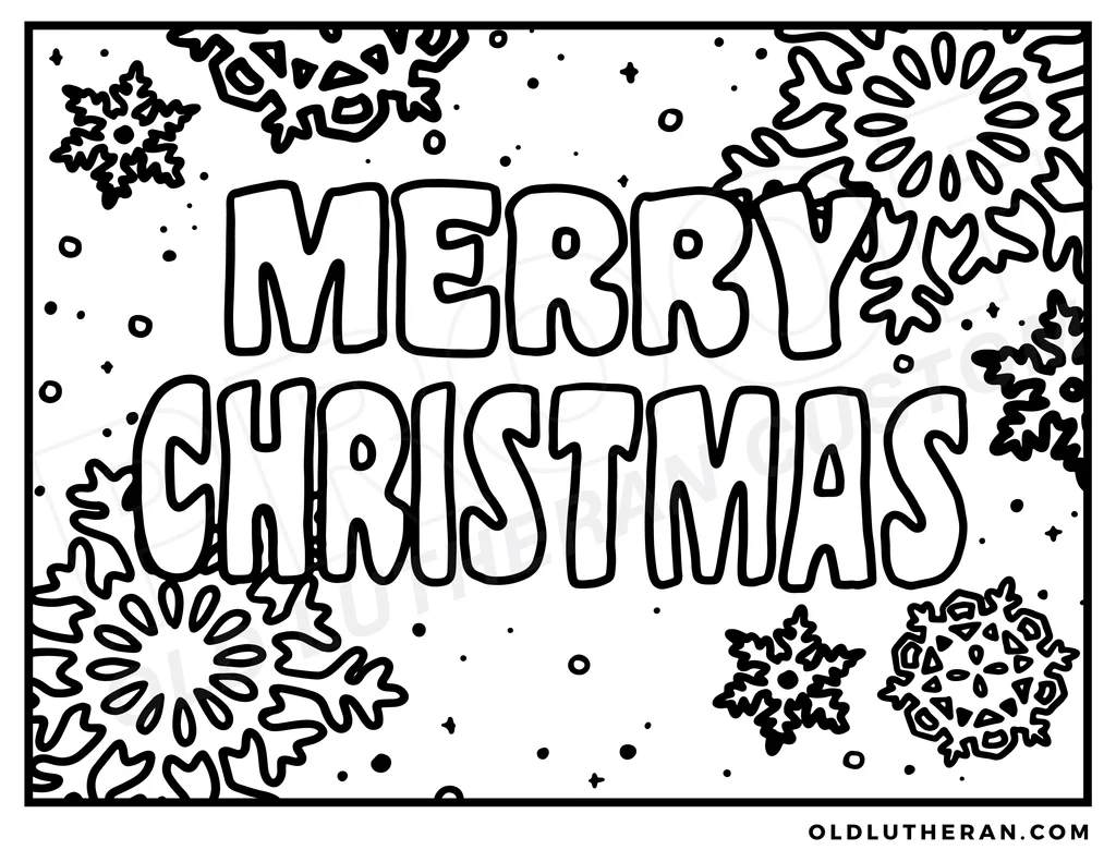 Merry Christmas Printable Coloring Pages
