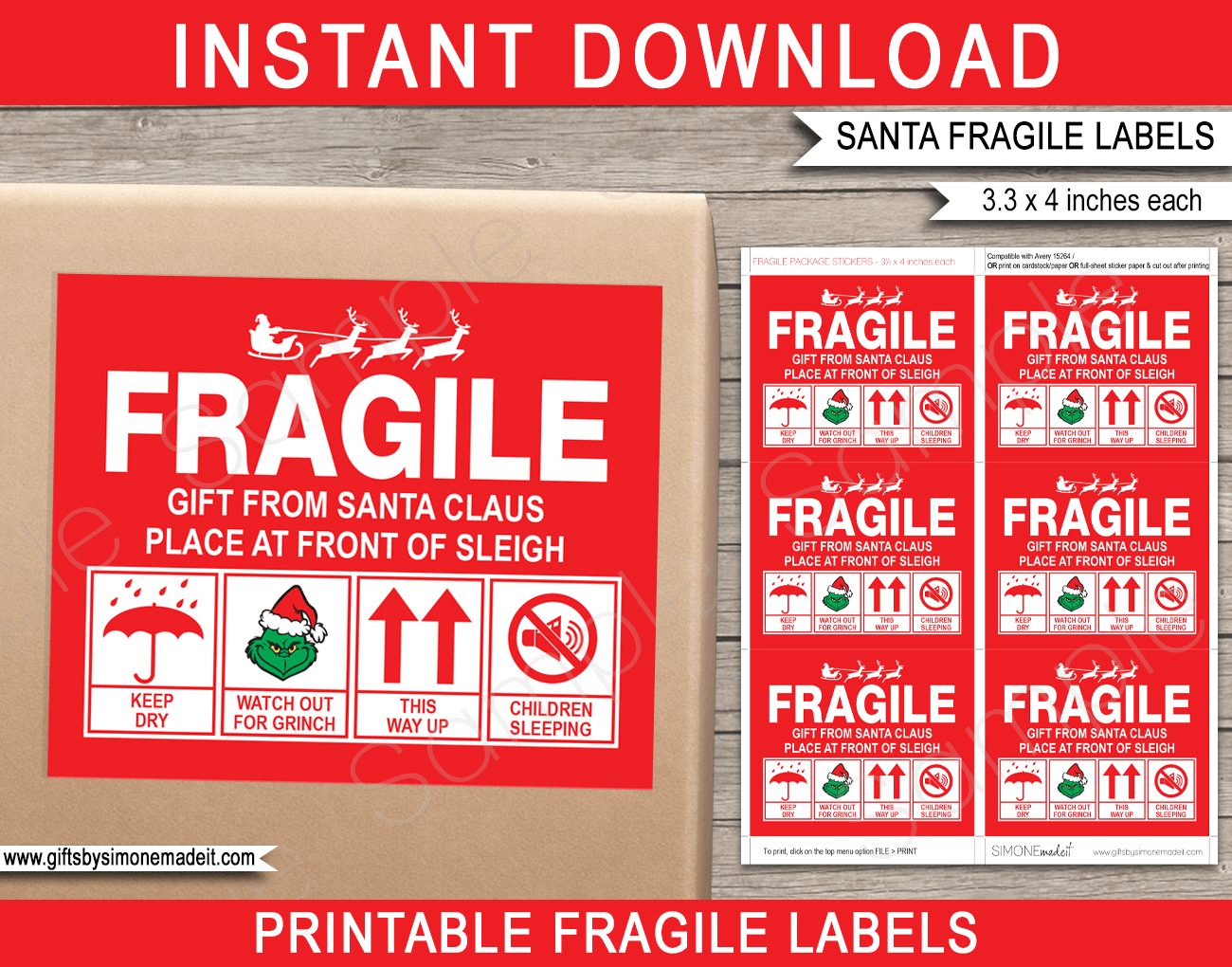 Fragile Stickers Printable