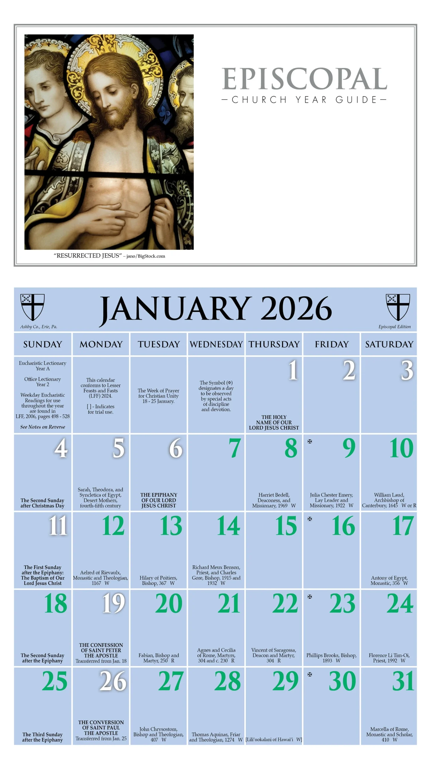 2026 Liturgical Calendar Printable