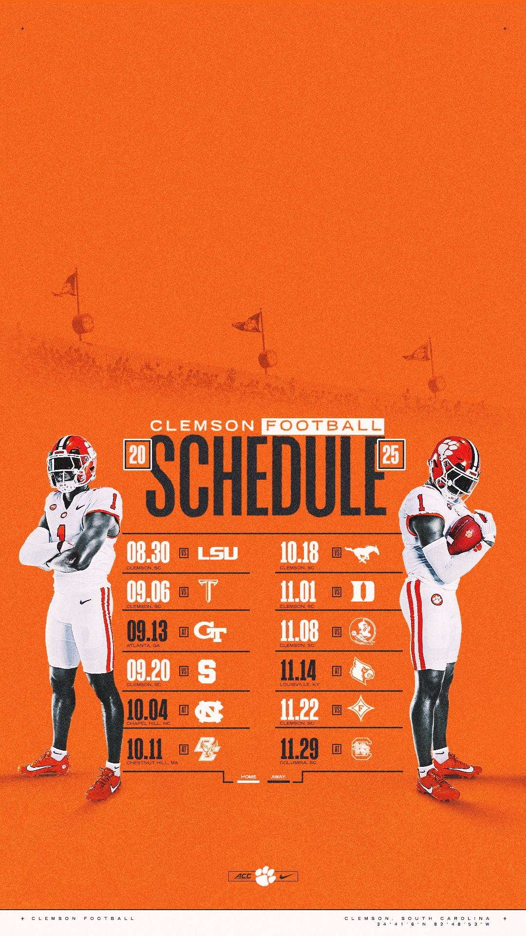 2026 Clemson Football Schedule Printable Free