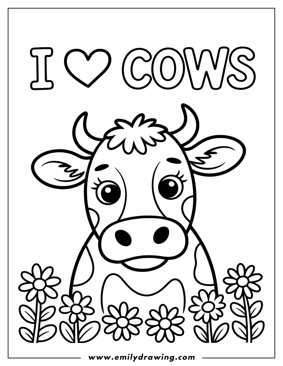 Cow Coloring Pages Free Printable