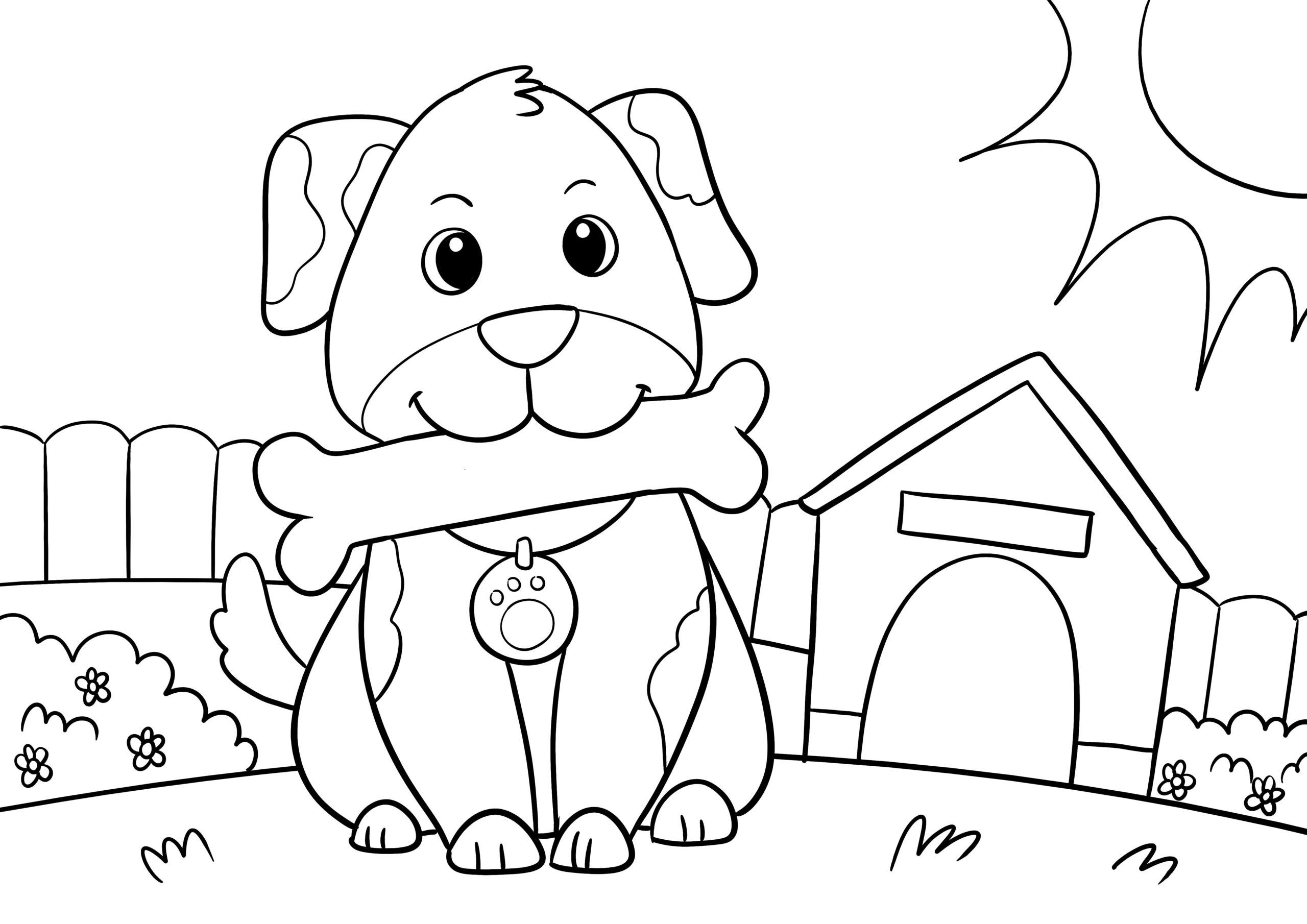 Cute Dog Coloring Page Free Printable Sheet For Kids Diy 