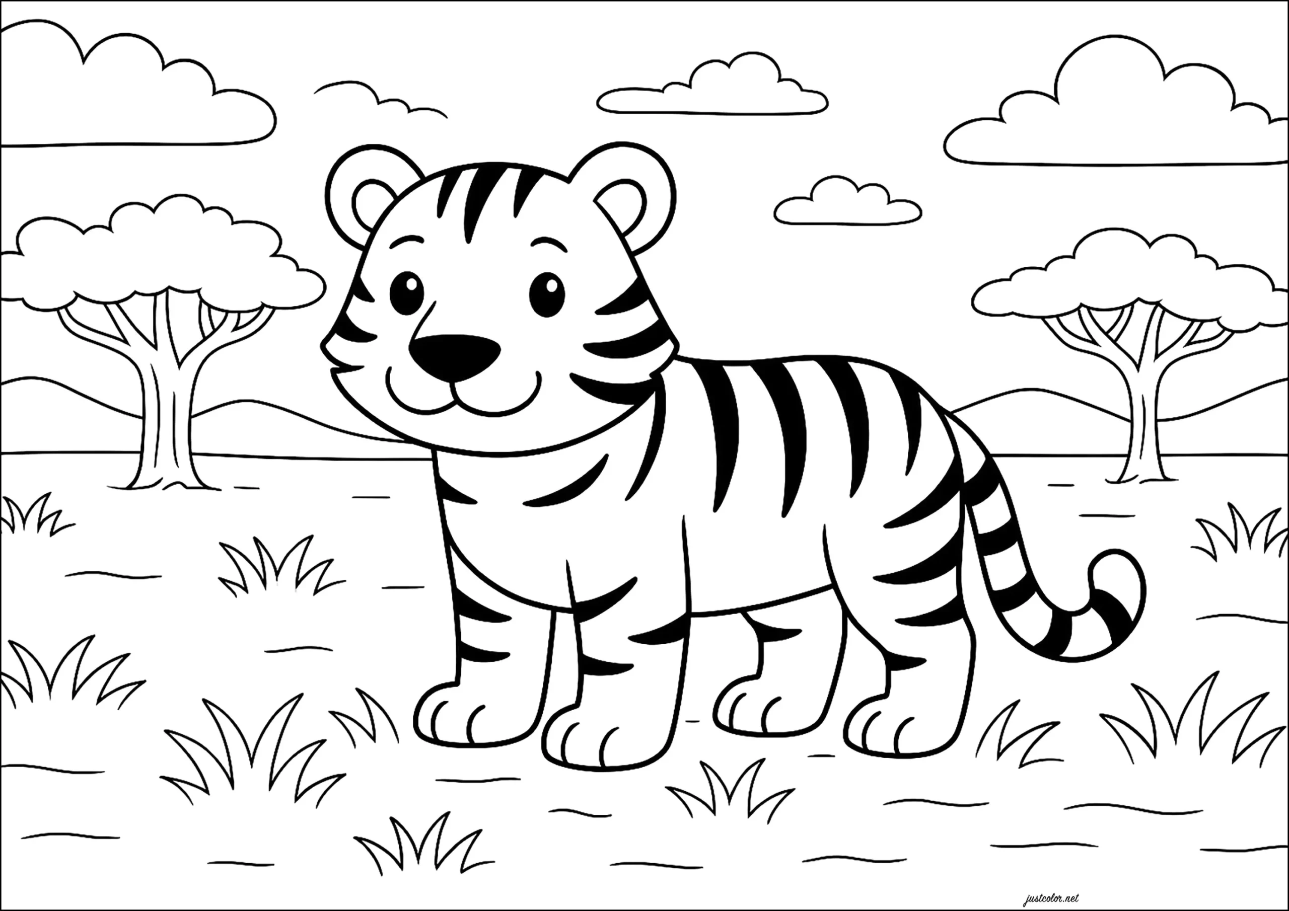 Printable Tiger Pictures To Color