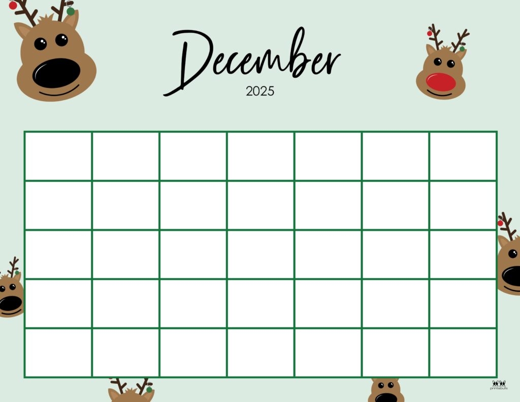 Printable Blank December 2025 Calendar