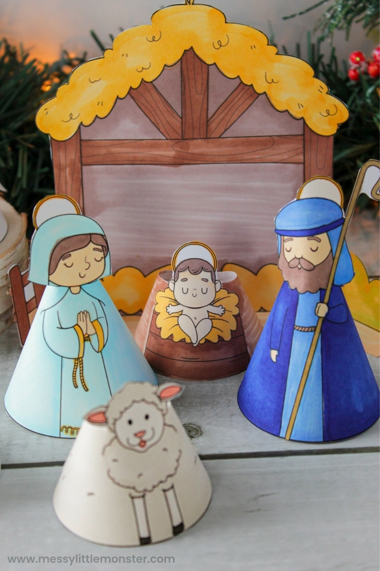DIY Christmas Nativity Scene Printable Messy Little Monster