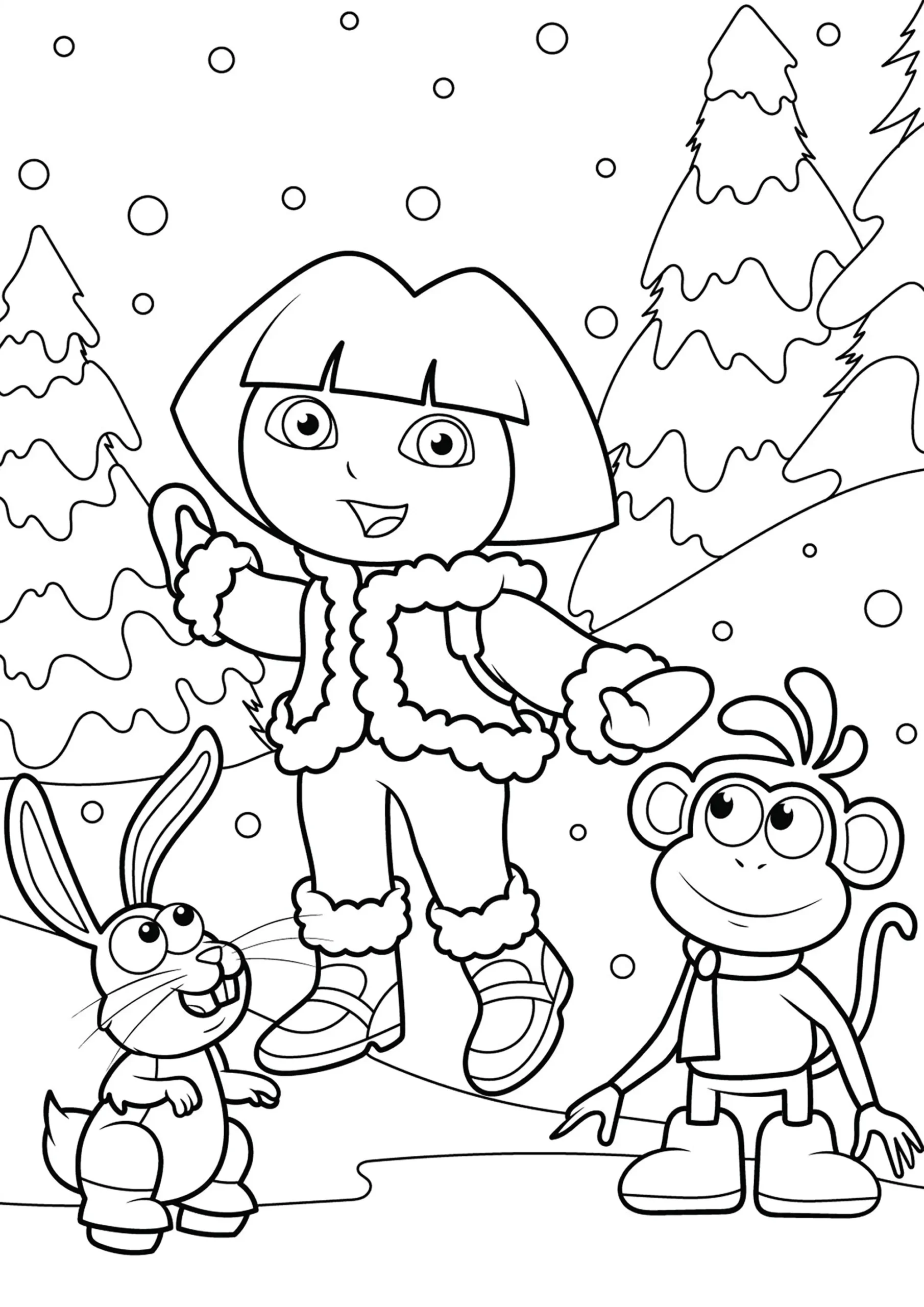 Dora With Babouche And A Little Rabbit Dora The Explorer 