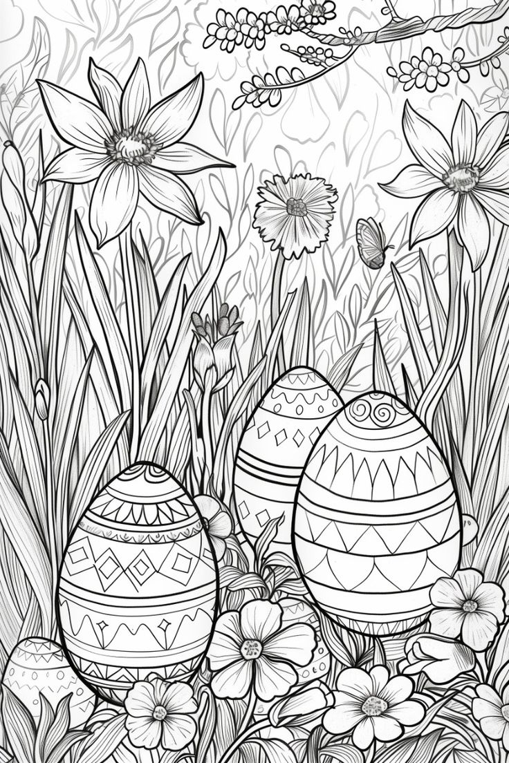 easter eggs coloring pages free printables
