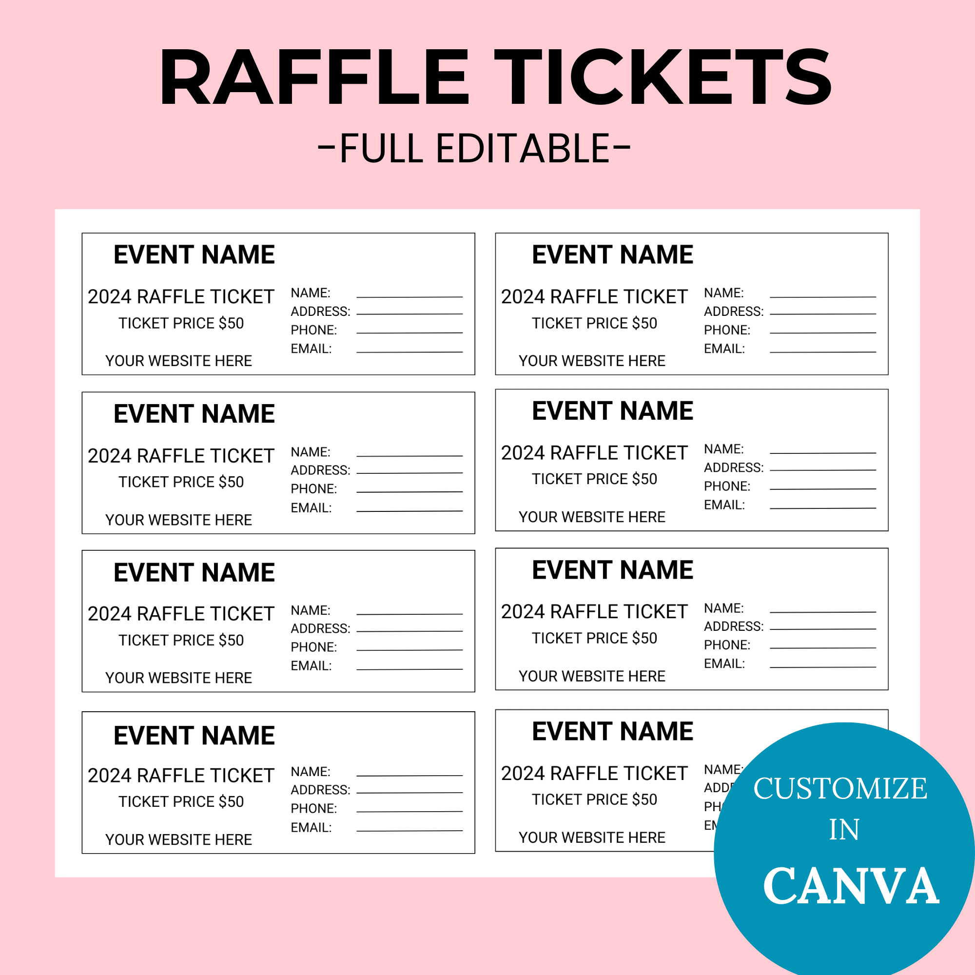 Printable Pdf Raffle Ticket Template