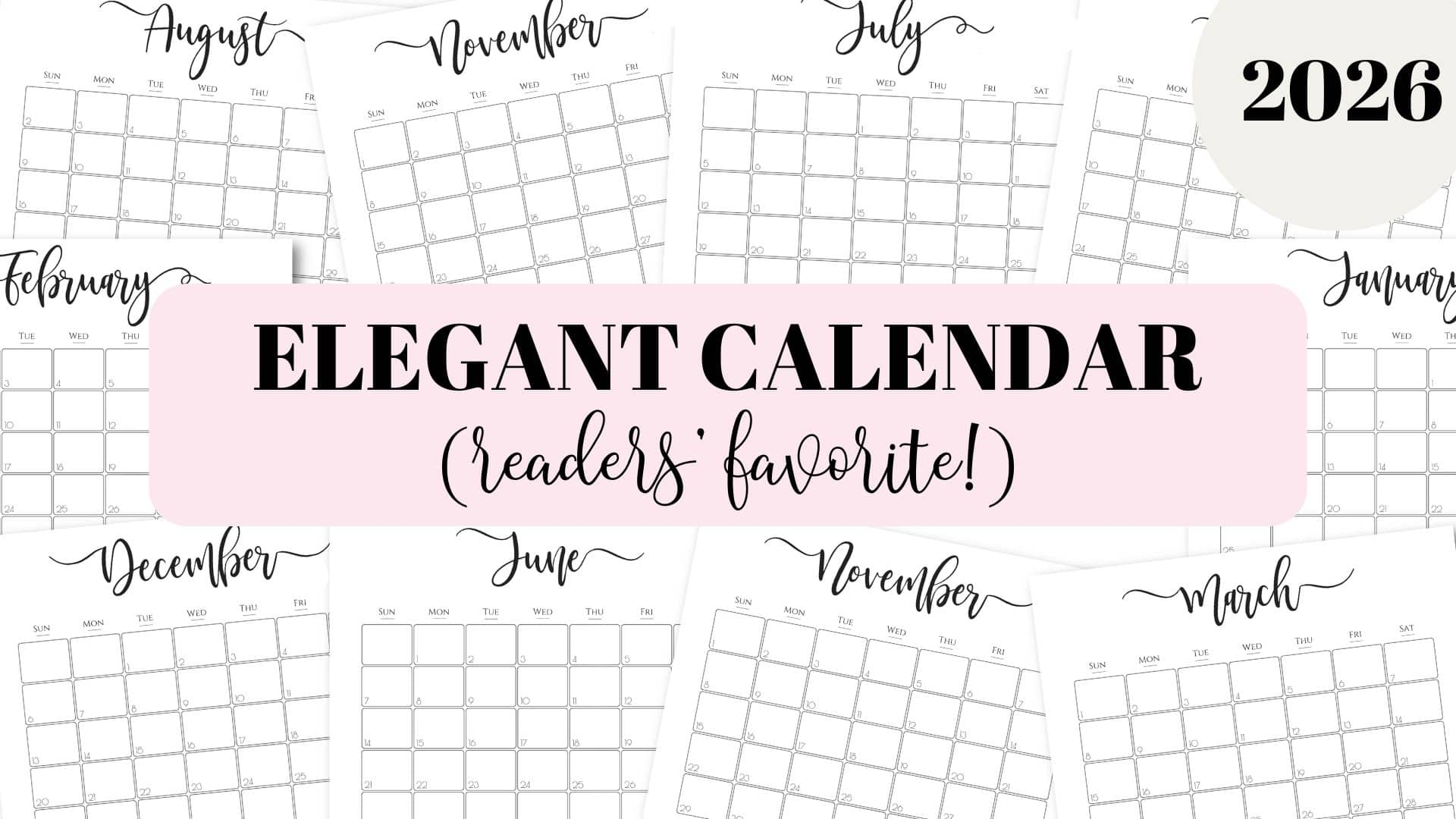 2026 Printable Calendar By Month Free
