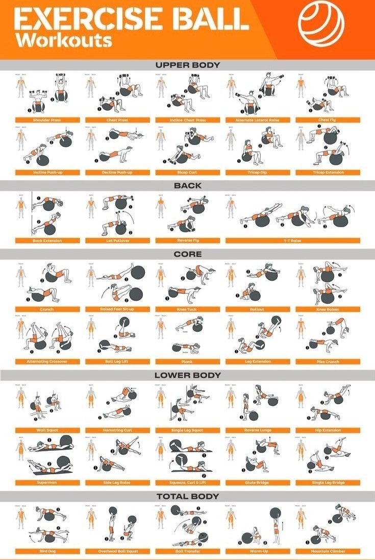 Exercise Ball Workout Chart Printable Exercise Ball Workout 