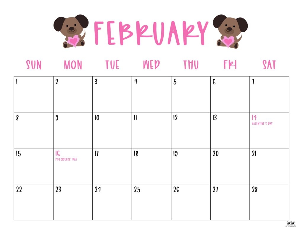 Free Printable February Calendar 2026