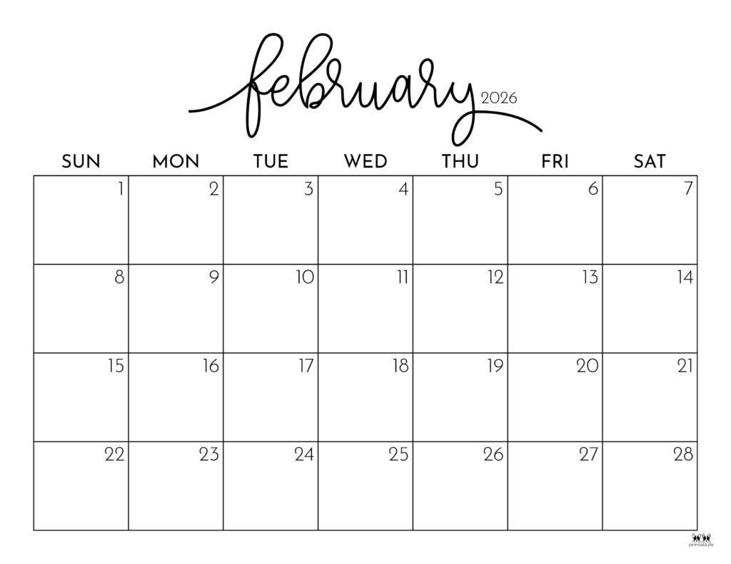 February 2026 Calendar With Holidays Printable