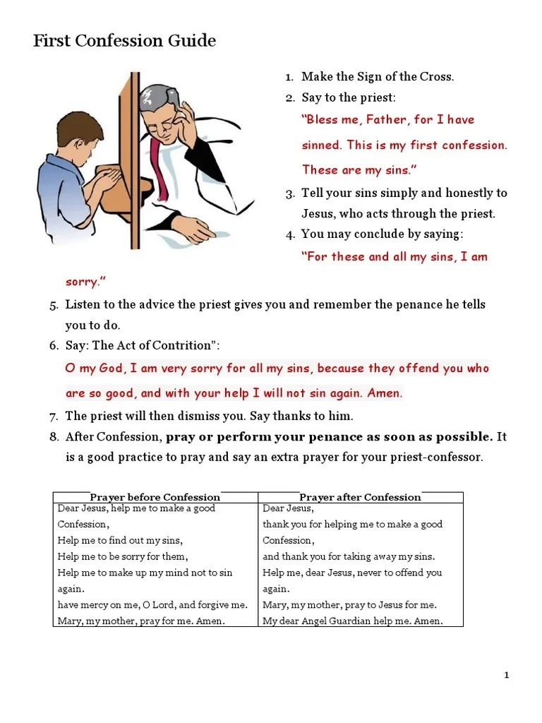 First Confession Guide PDF Confession Religion Penance